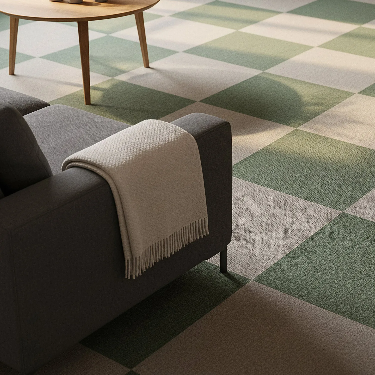 Moquette - Almeria Dalles textiles 24 unités (vert)
