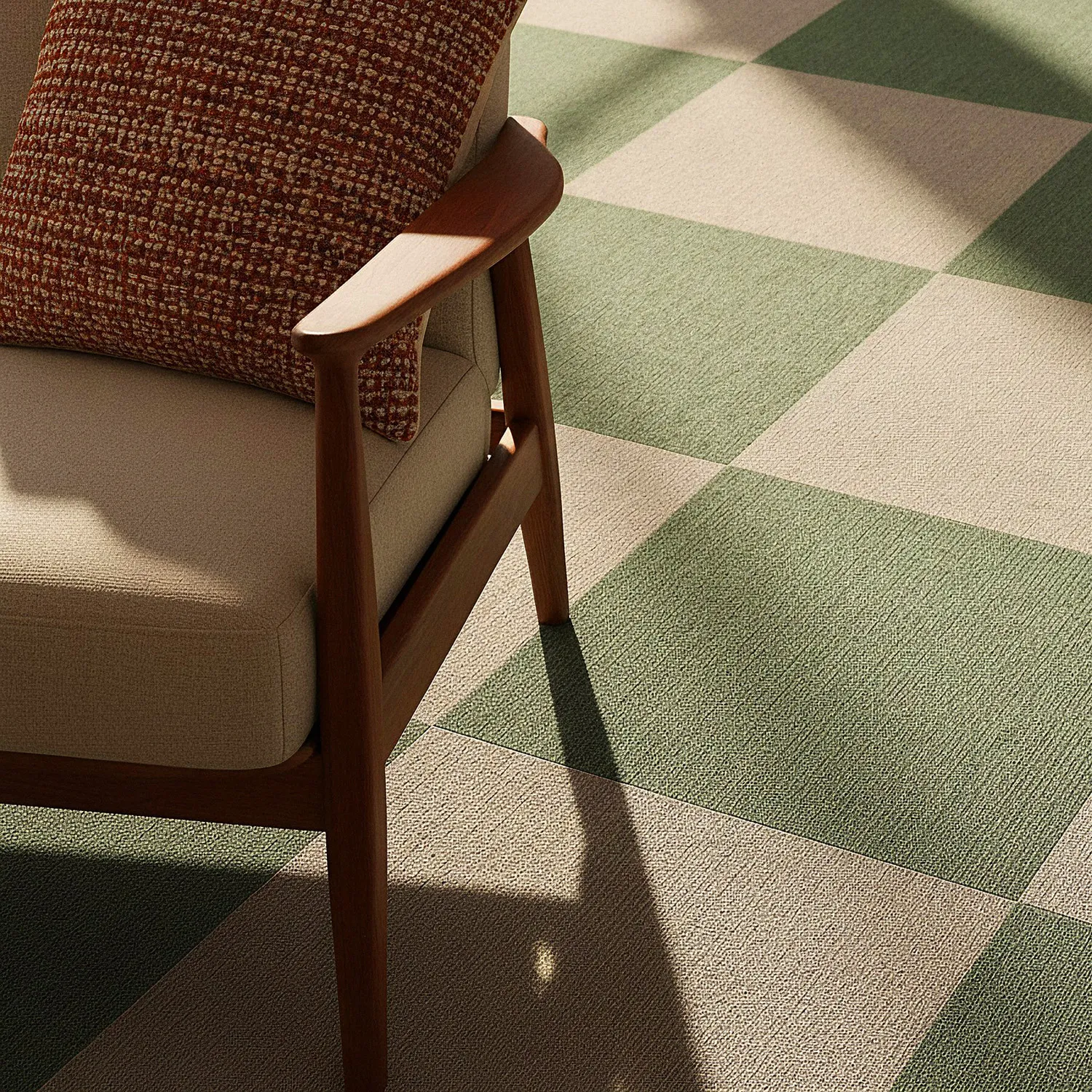 Moquette - Almeria Dalles textiles 24 unités (vert)