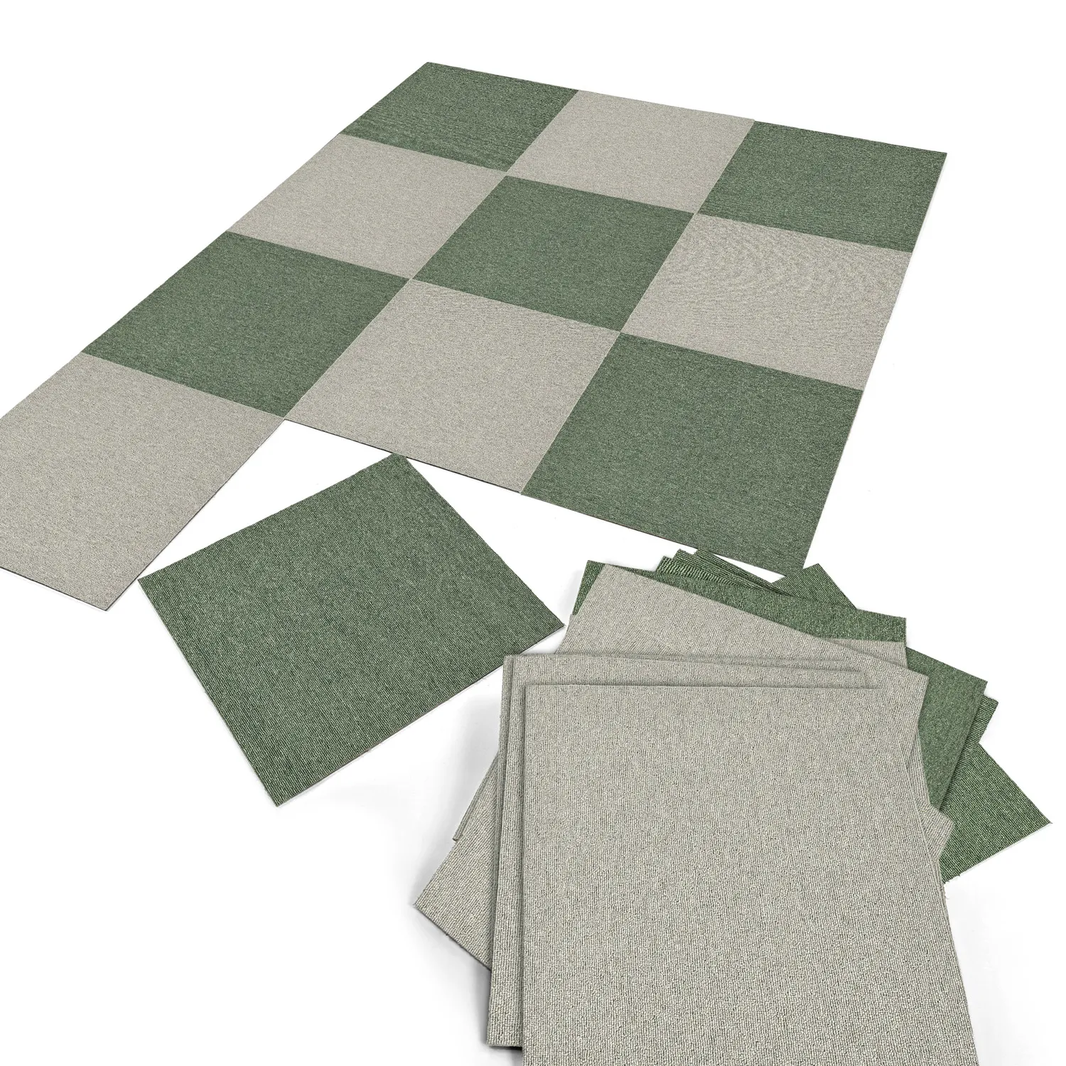 Moquette - Almeria Dalles textiles 24 unités (vert)
