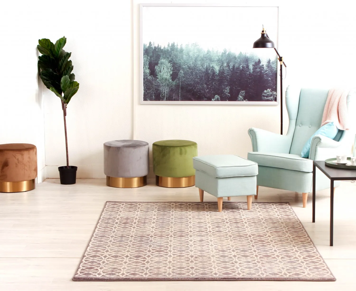 Tapis en laine - Abria (anthracite)