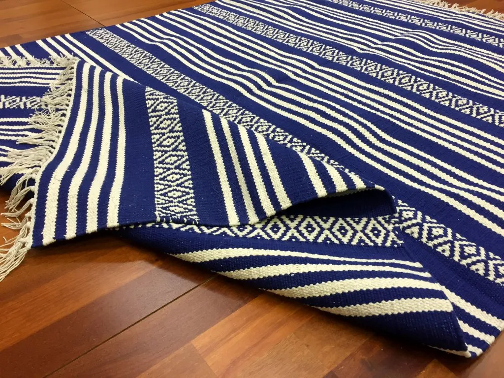 Tapis chiffons - Ystad (bleu)