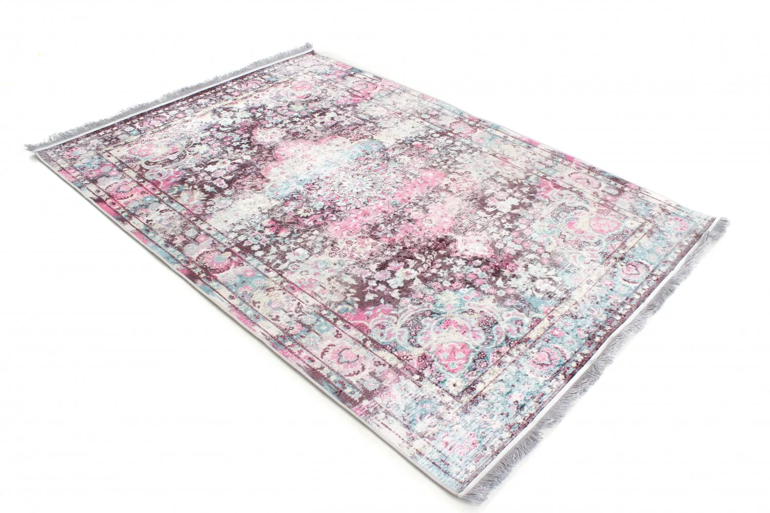 Tapis rond - Jedaida (rose/multicolore)