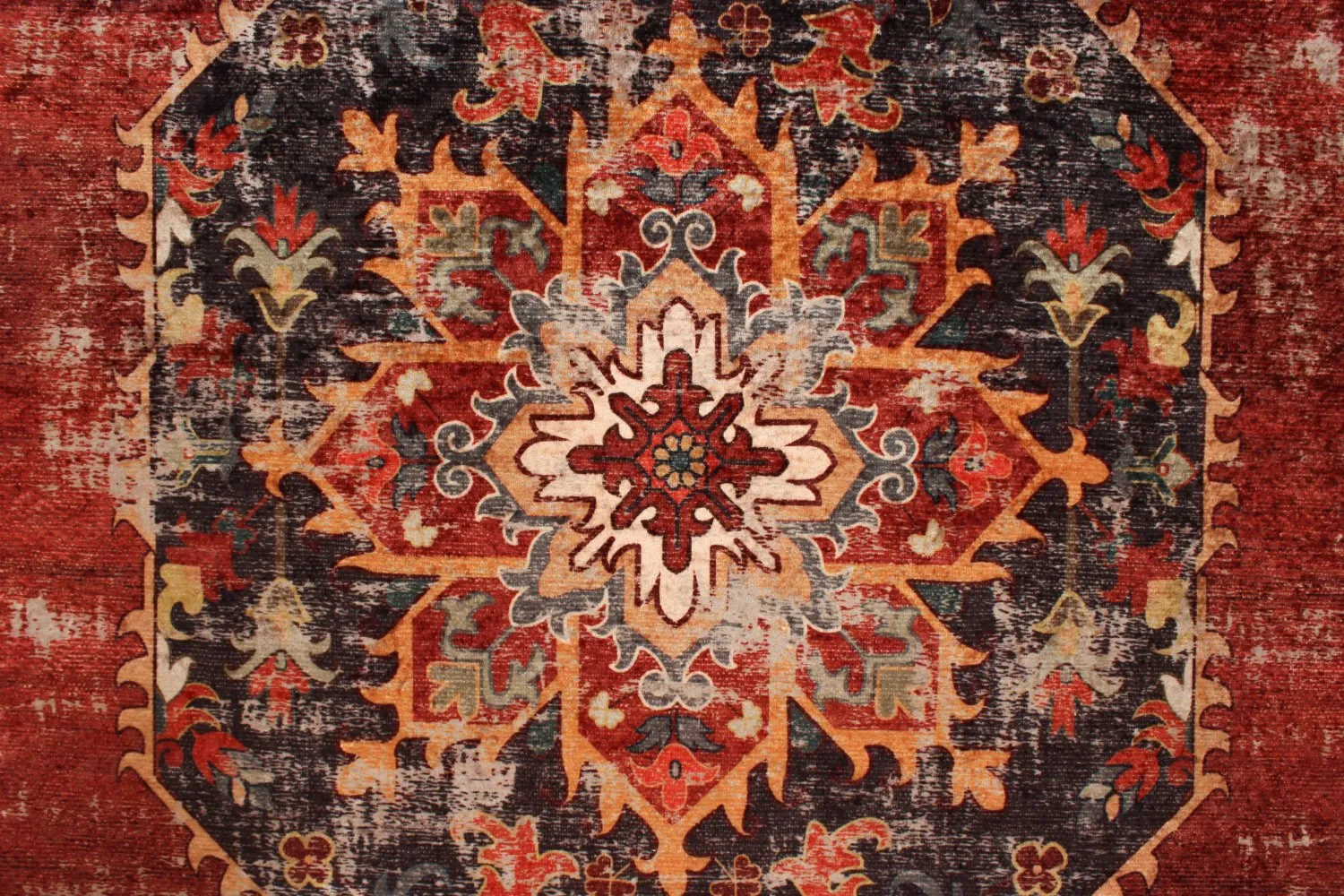 Tapis Wilton - Soussi (rouge/multicolore)