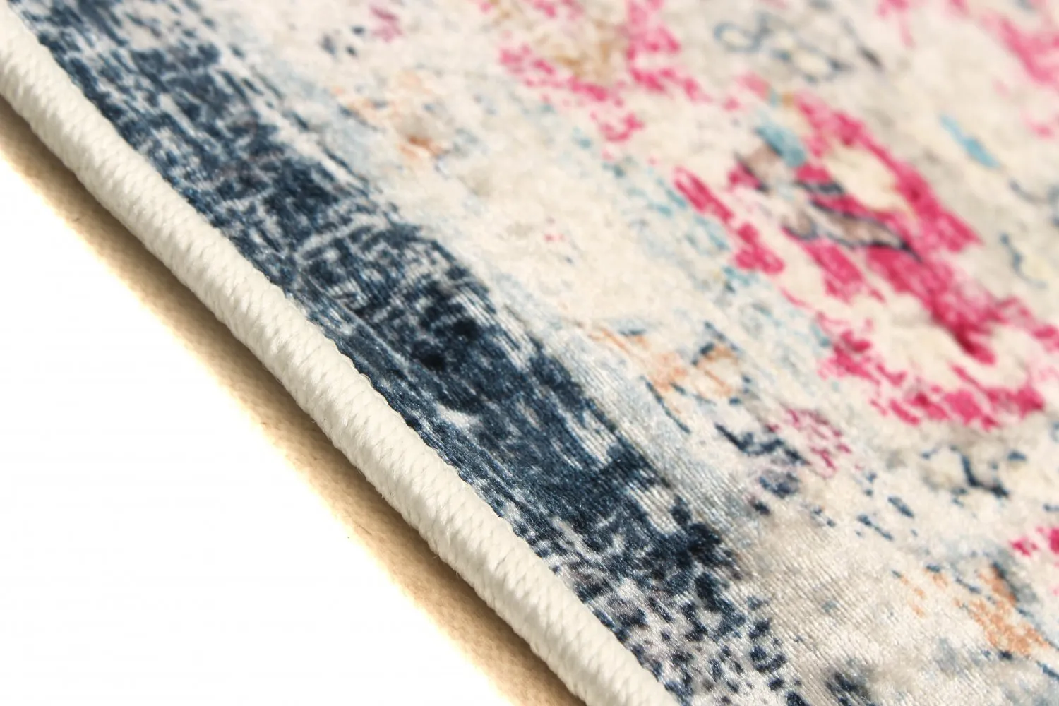 Tapis Wilton - Bouhjar (bleu/rose/multicolore)