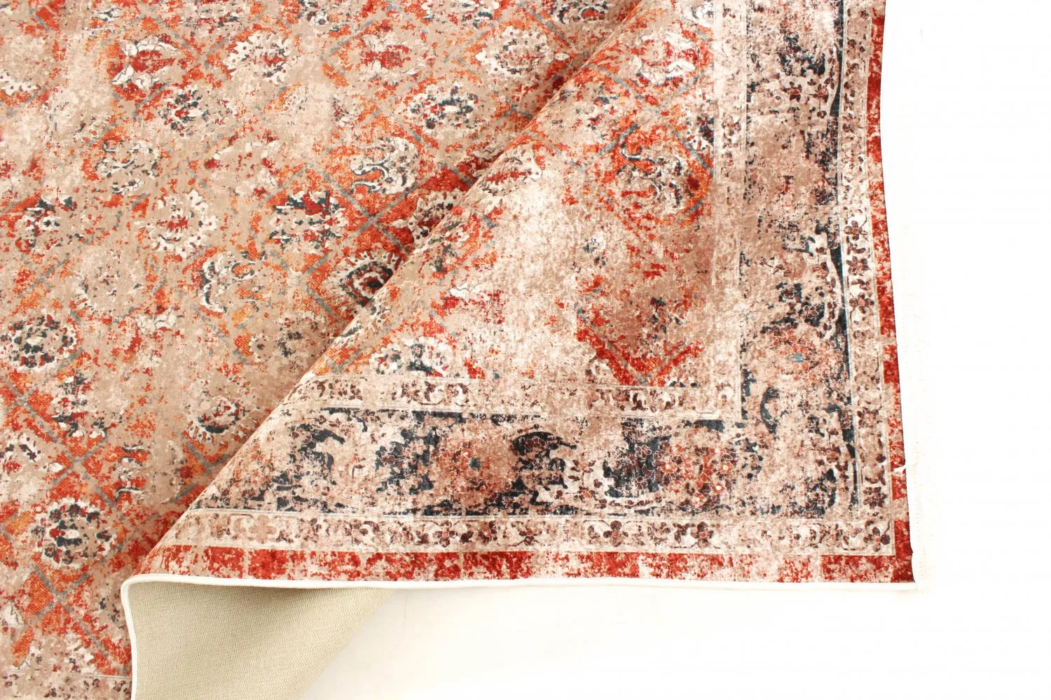 Tapis rond - Douz (rouge/multicolore)