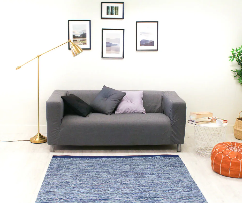 Tapis patchwork - Slite (bleu)