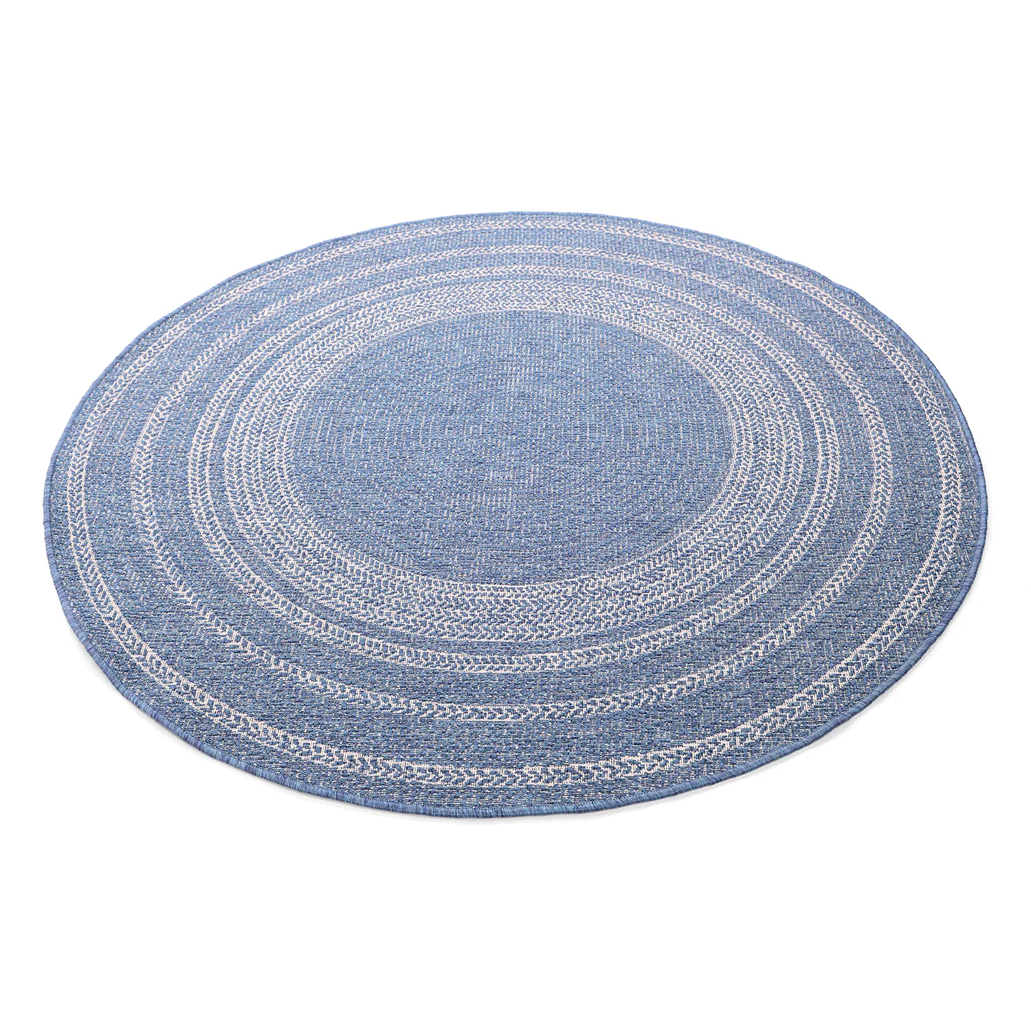Tapis rond - Indoor/Outdoor Angus (bleu)