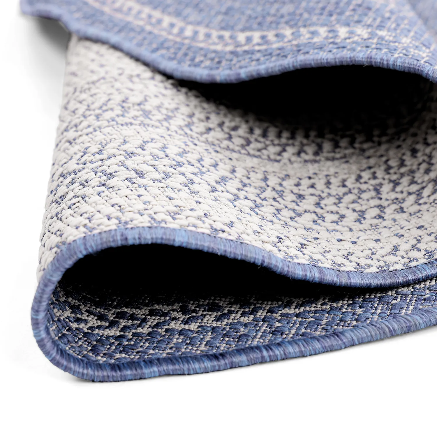 Tapis rond - Indoor/Outdoor Angus (bleu)