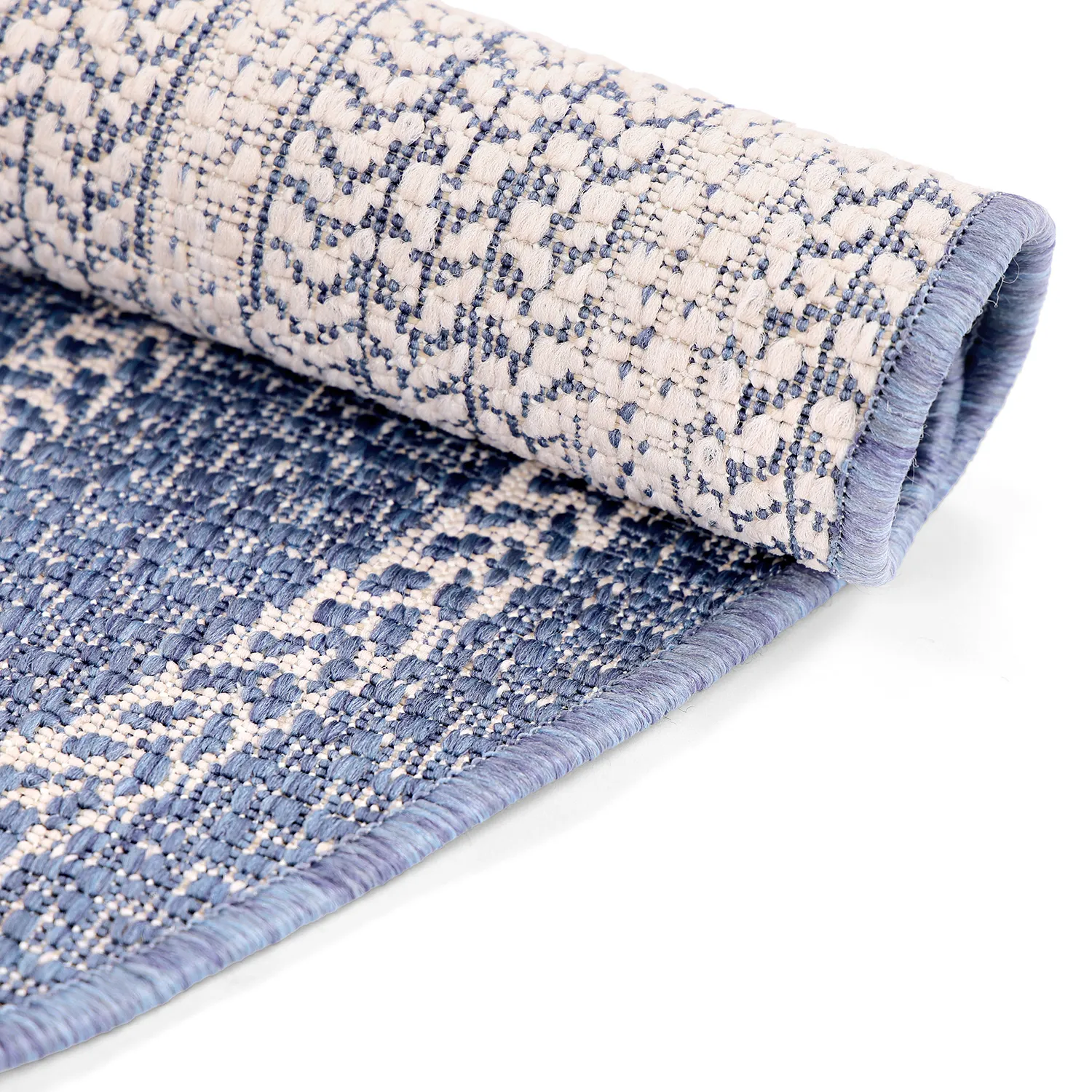 Tapis rond - Indoor/Outdoor Angus (bleu)