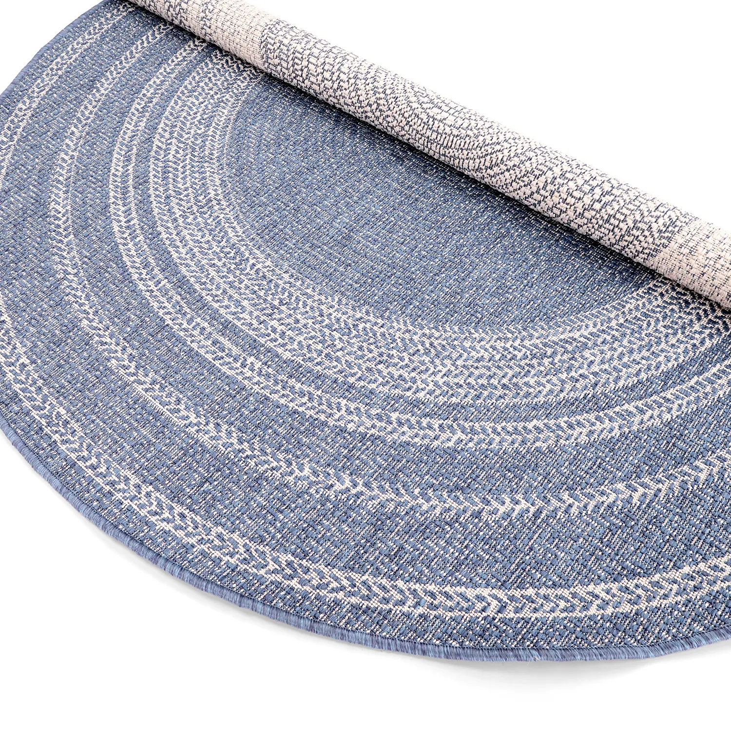 Tapis rond - Indoor/Outdoor Angus (bleu)
