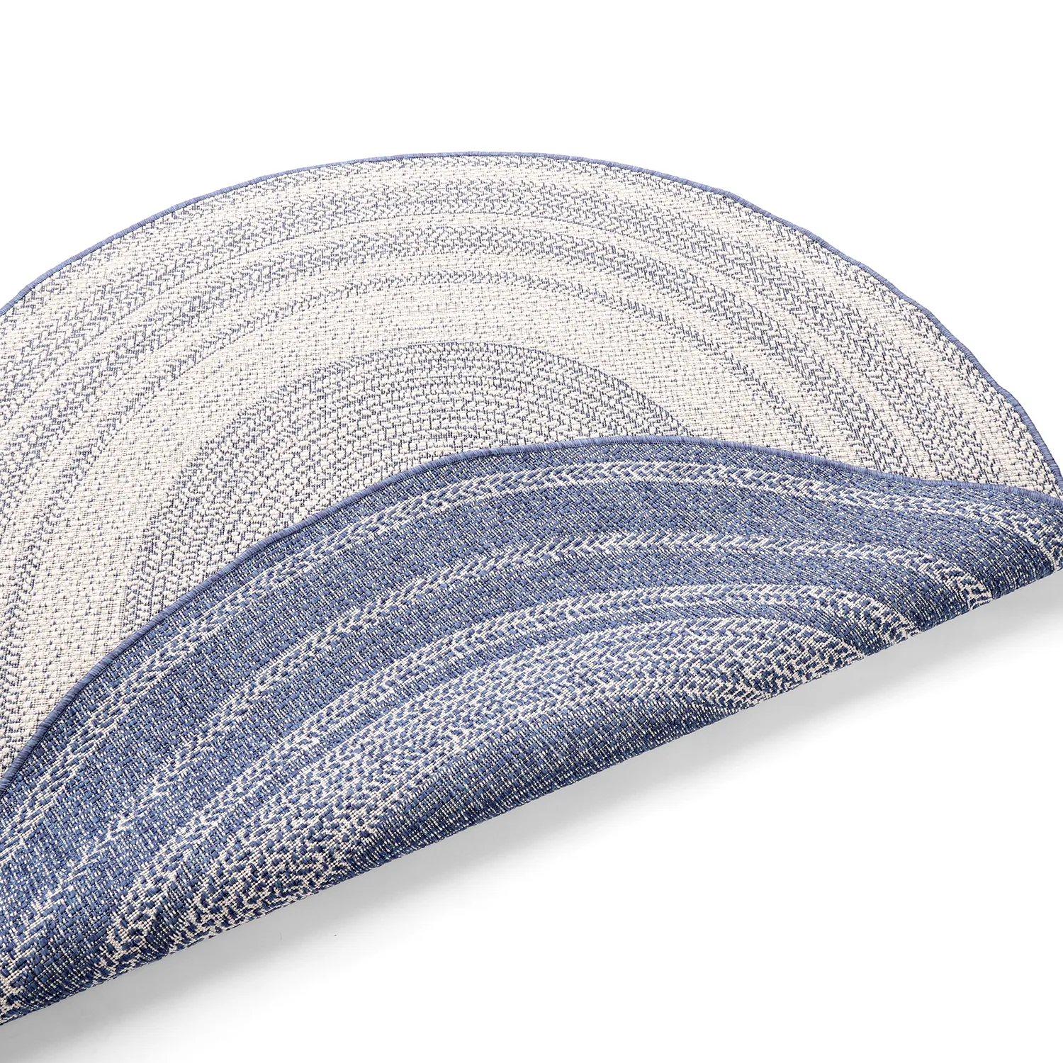 Tapis rond - Indoor/Outdoor Angus (bleu)