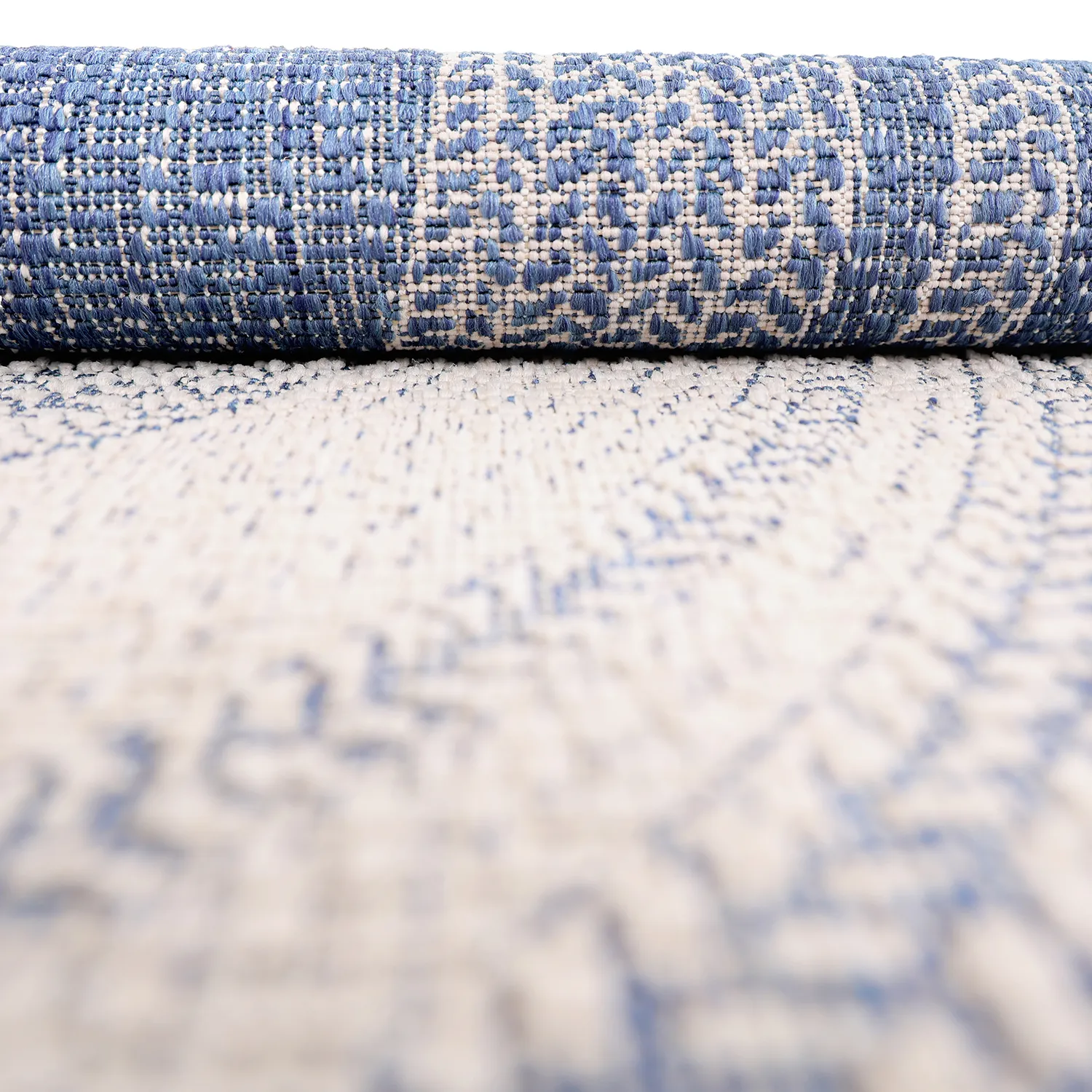 Tapis rond - Indoor/Outdoor Angus (bleu)