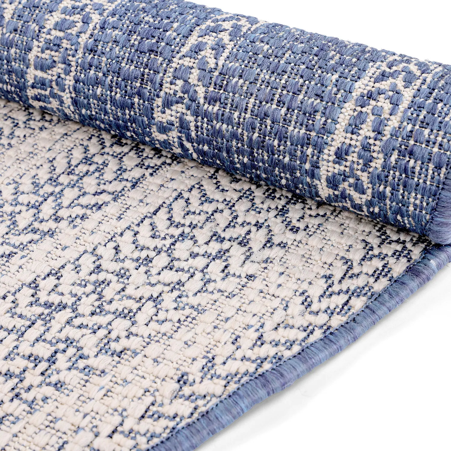 Tapis rond - Indoor/Outdoor Angus (bleu)