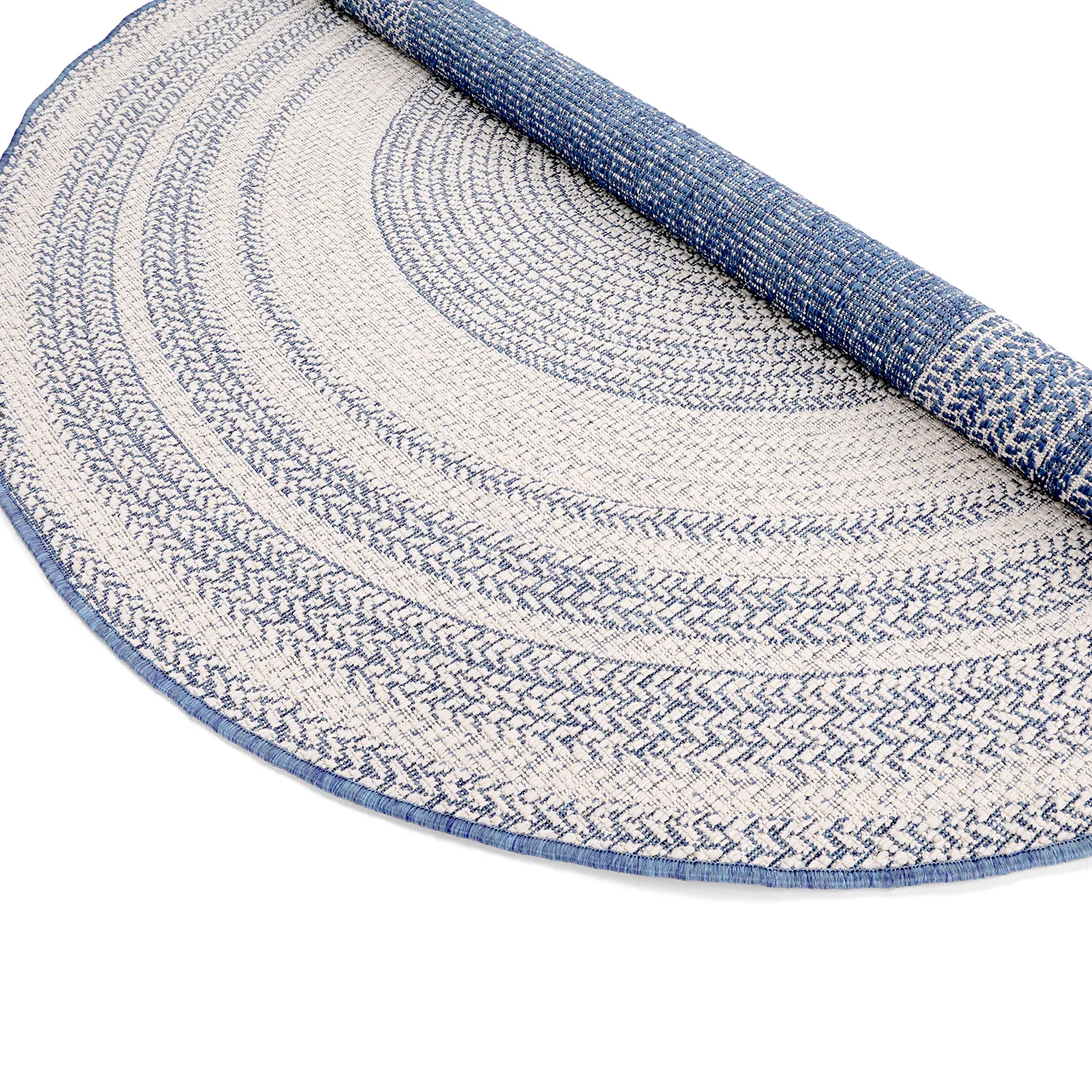 Tapis rond - Indoor/Outdoor Angus (bleu)