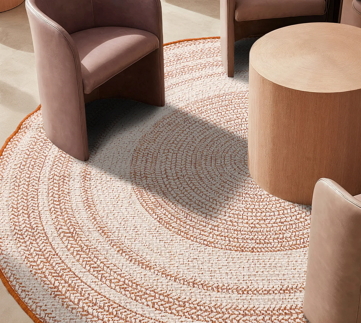 Tapis rond - Indoor/Outdoor Angus (rouge)