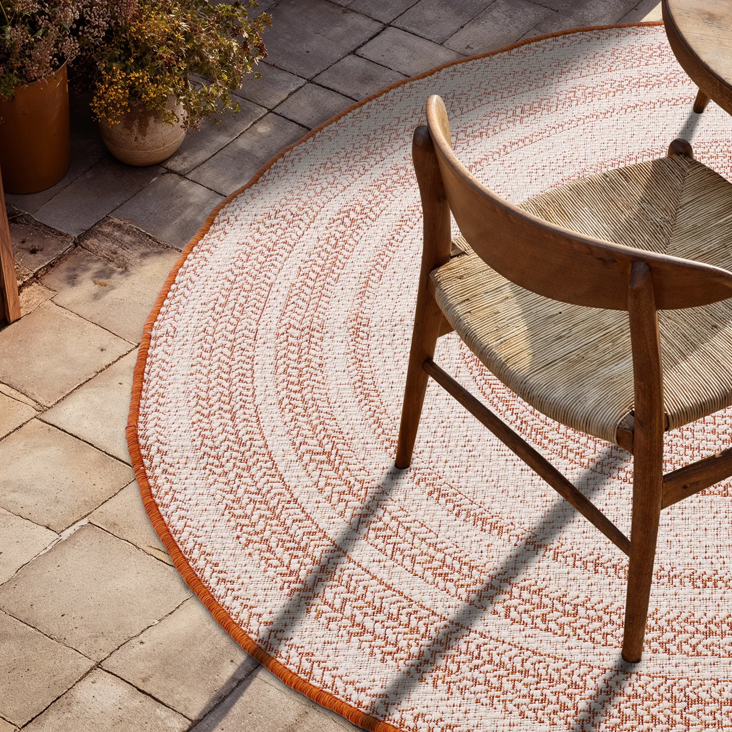 Tapis rond - Indoor/Outdoor Angus (rouge)