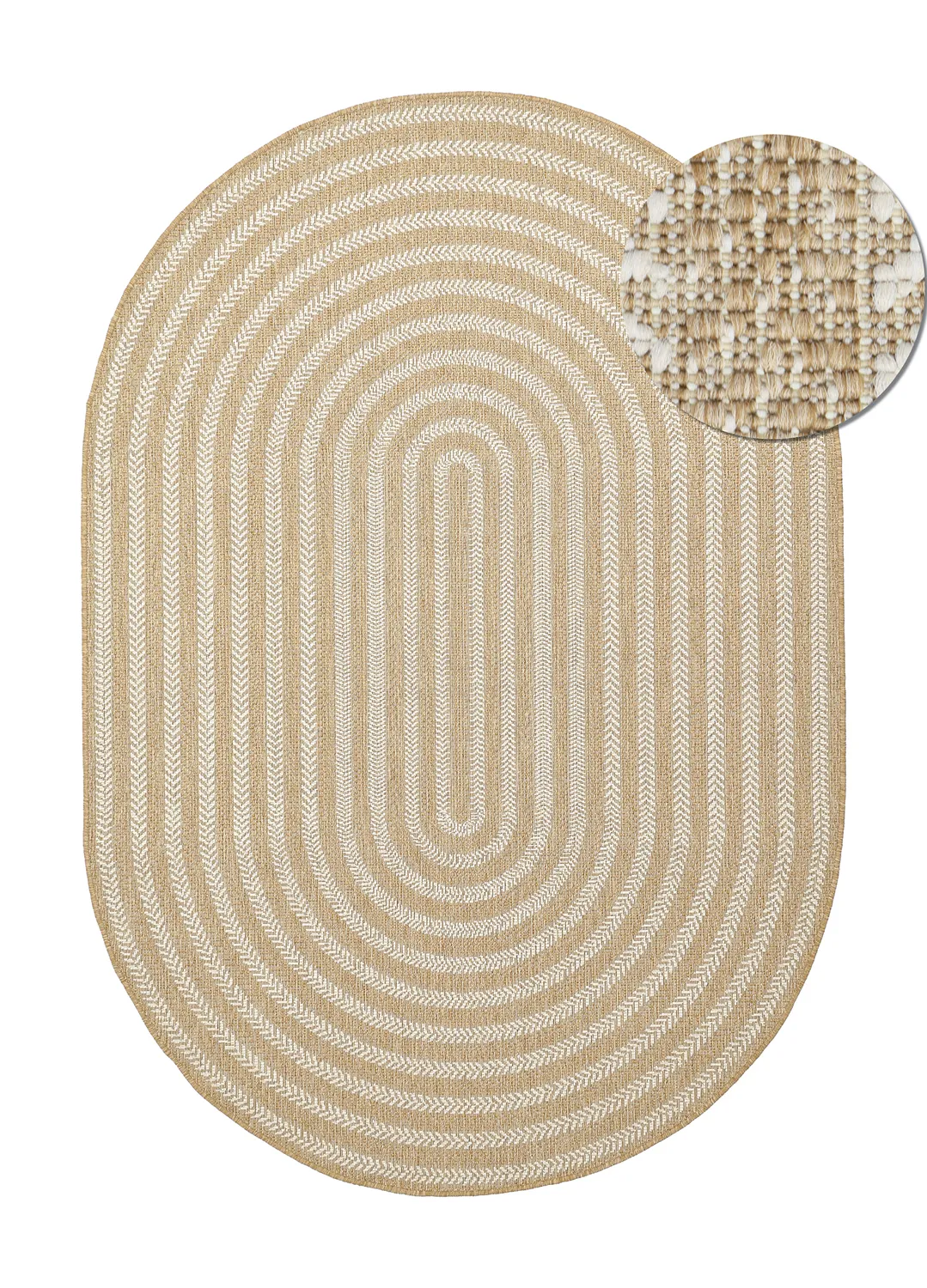 Tapis ovale - Indoor/outdoor Leander (nature)