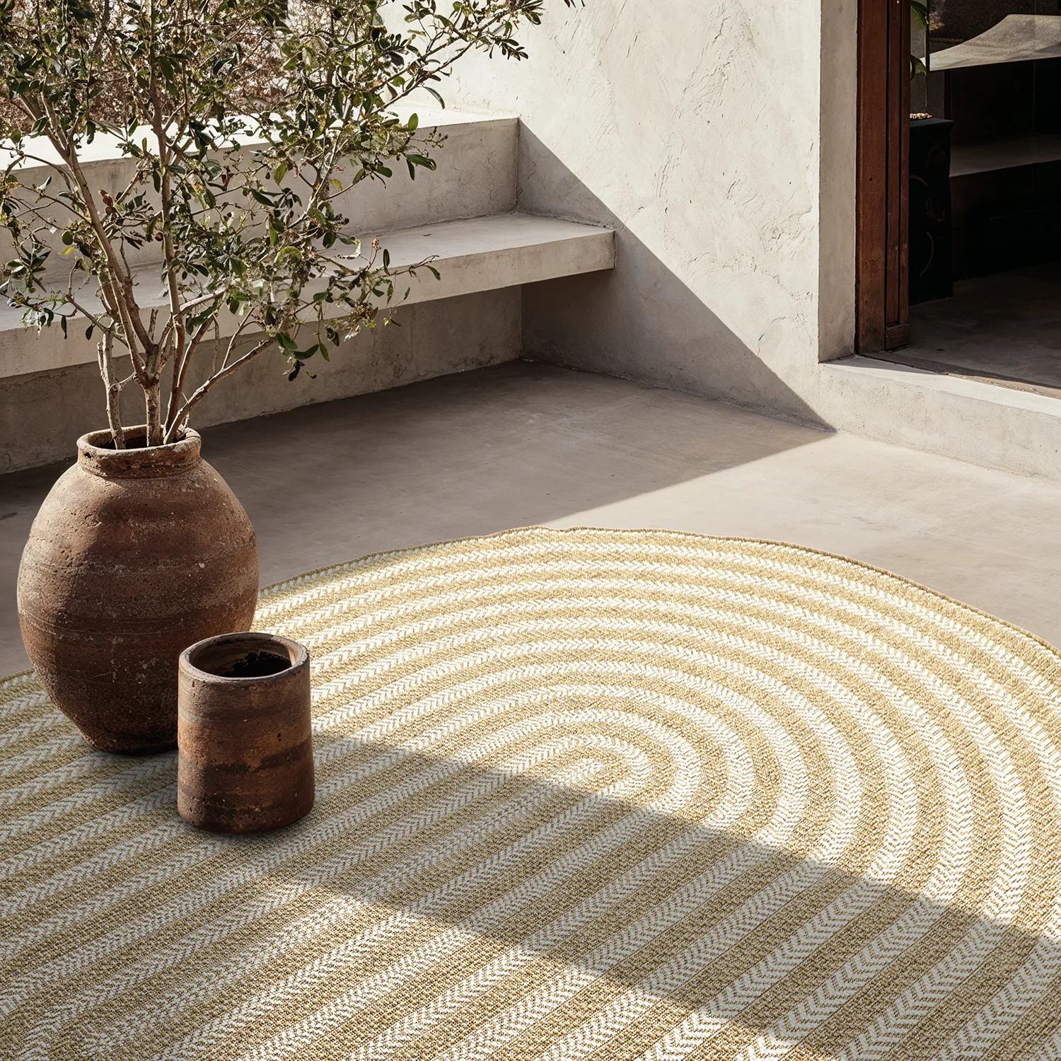 Tapis ovale - Indoor/outdoor Leander (nature)