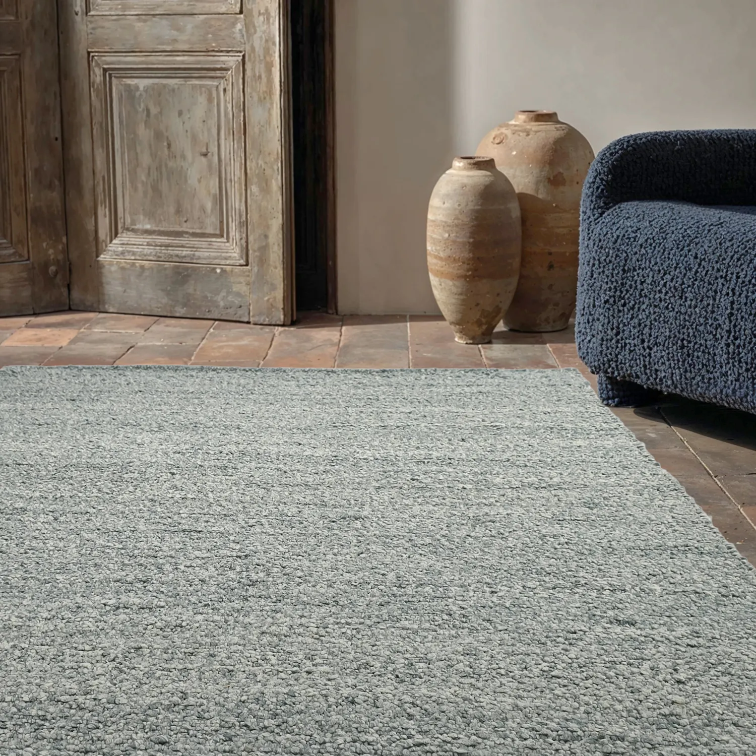 Tapis Intérieurs/Extérieurs - Milford Wool Look (bleu clair)