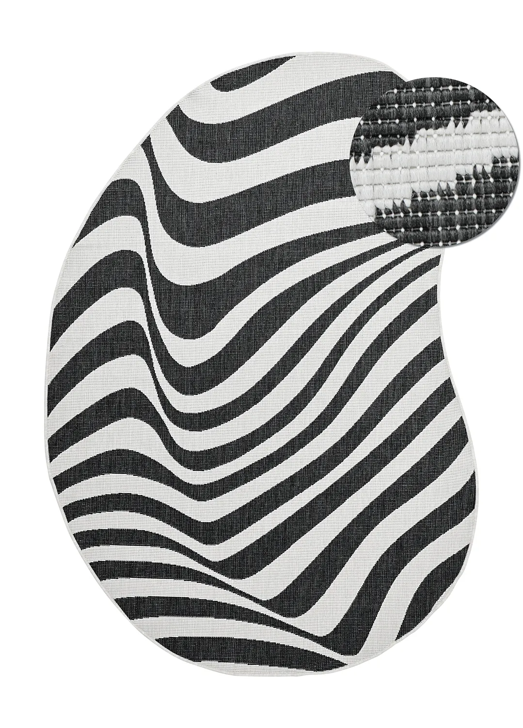 Tapis Intérieurs/Extérieurs - utomhusmatta - Remina (noir/blanc)