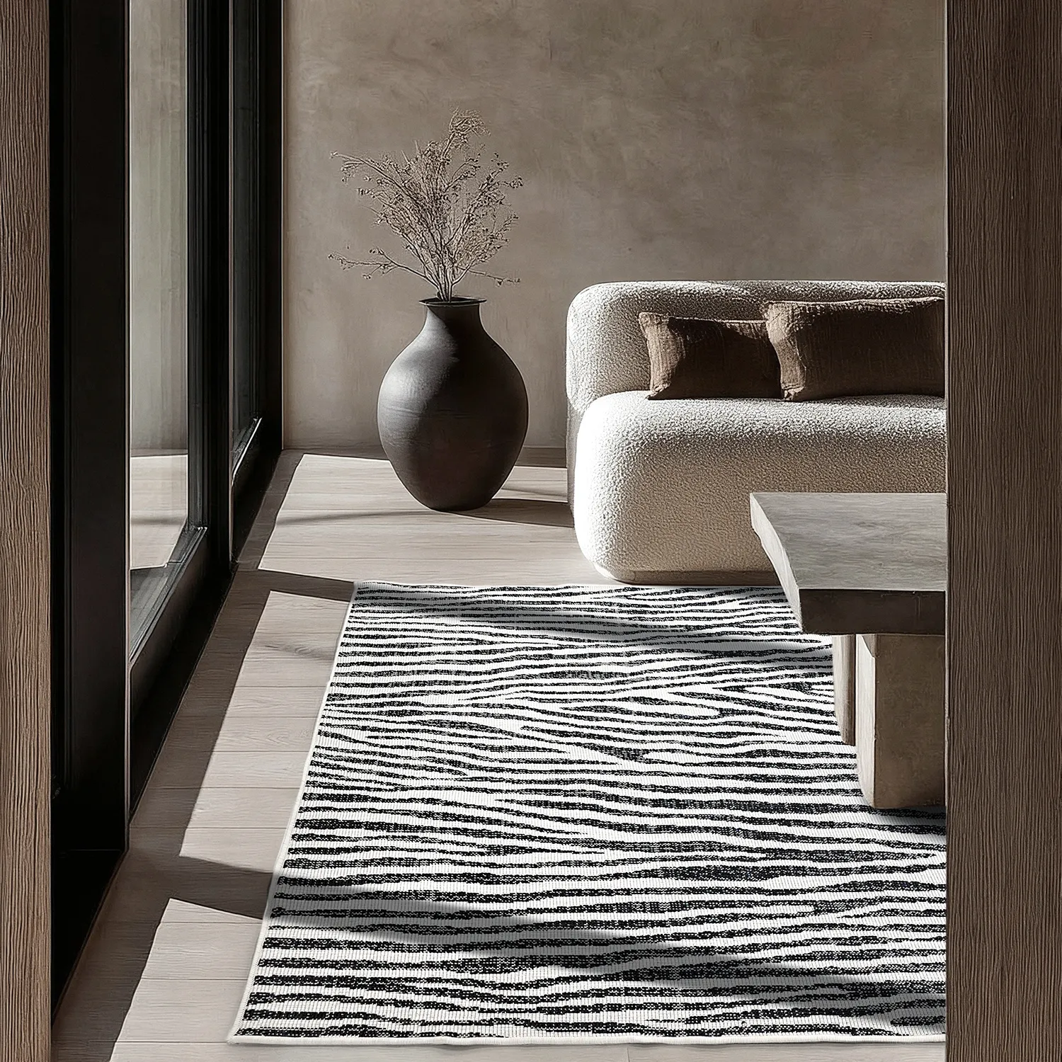 Tapis Intérieurs/Extérieurs - utomhusmatta - Vaura (noir/blanc)