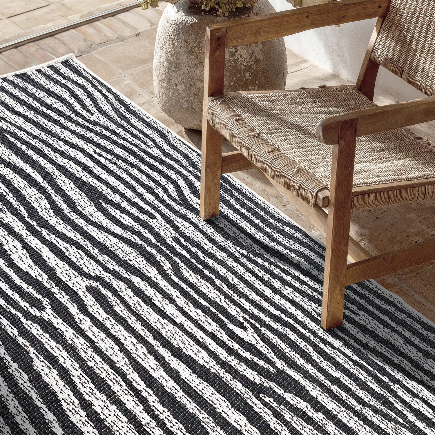 Tapis Intérieurs/Extérieurs - utomhusmatta - Vaura (noir/blanc)