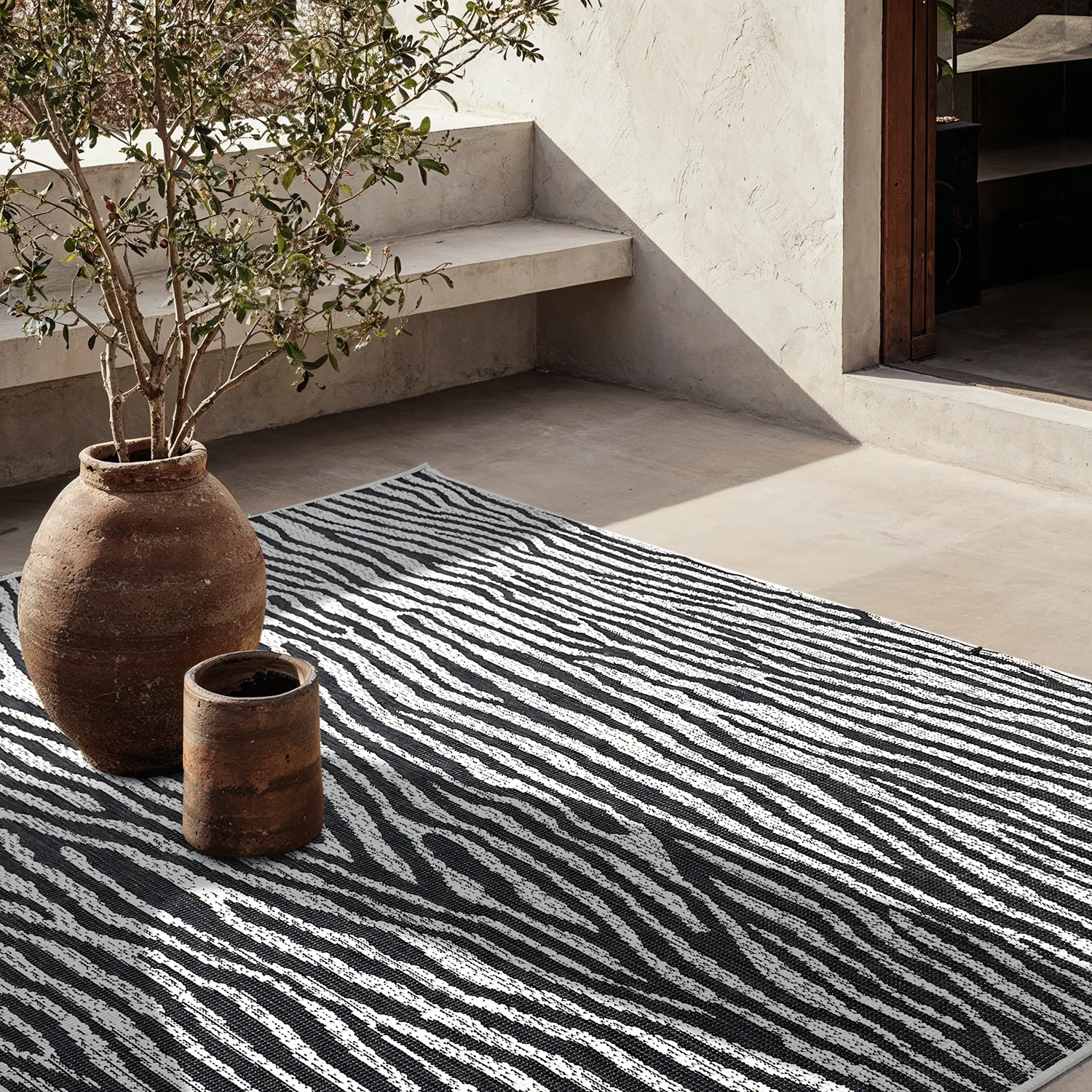 Tapis Intérieurs/Extérieurs - utomhusmatta - Vaura (noir/blanc)