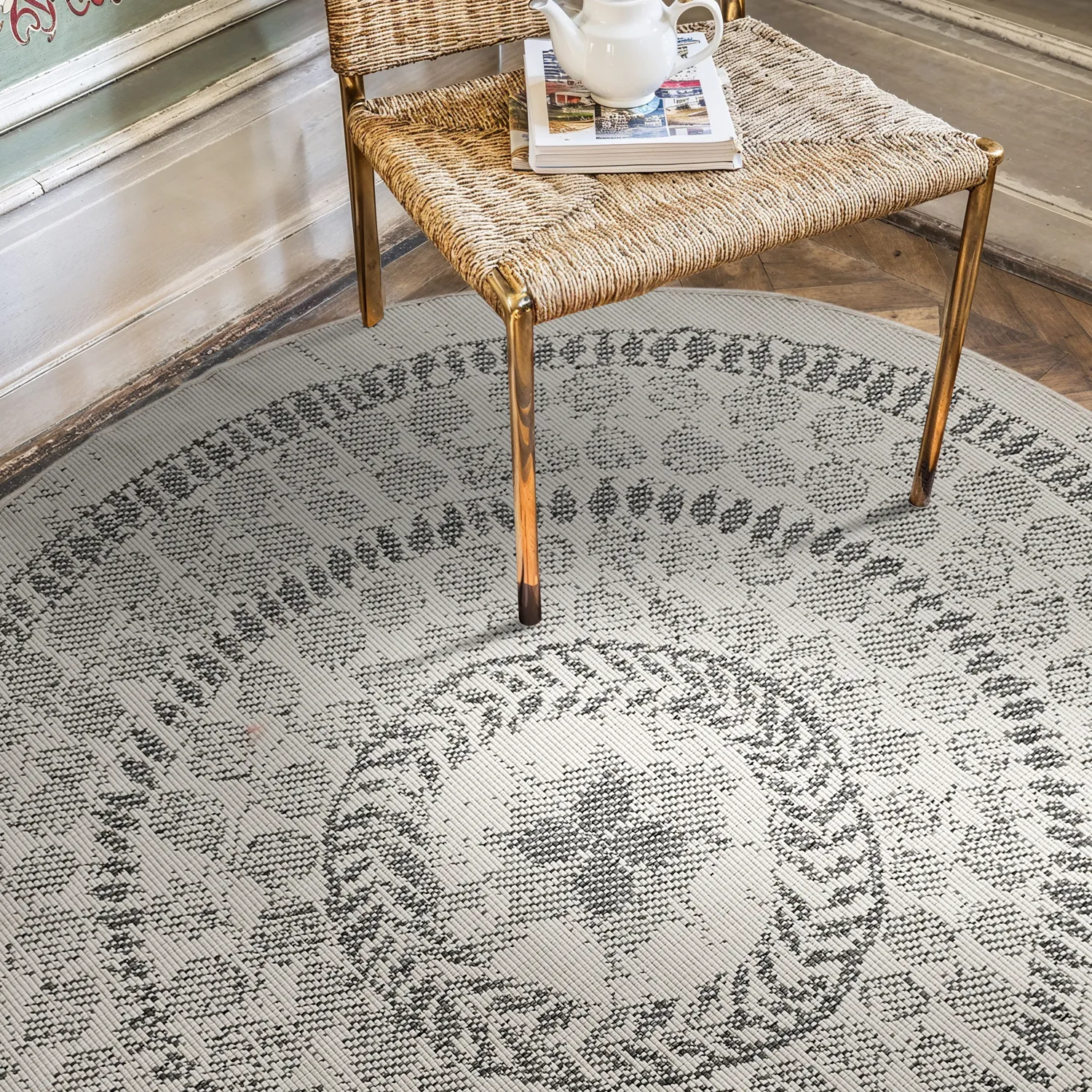 Tapis rond - Indoor/Outdoor Malcolm (gris)