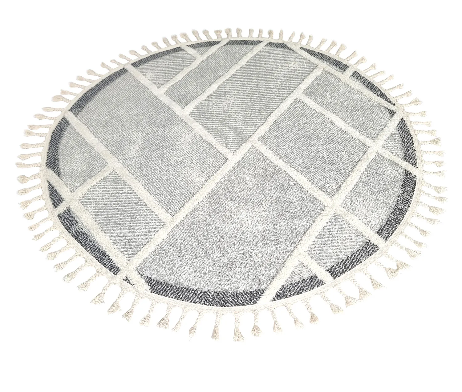 Tapis rond - Boston (gris)