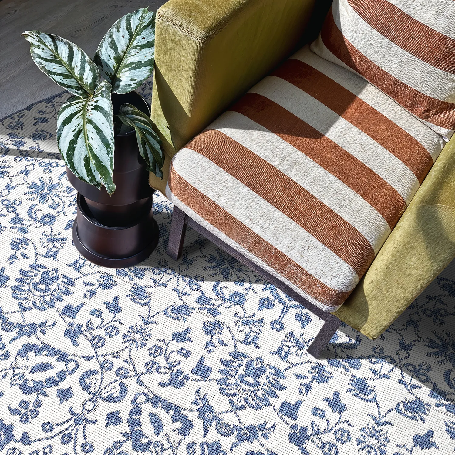Tapis rond - Brussels Ocean (bleu)