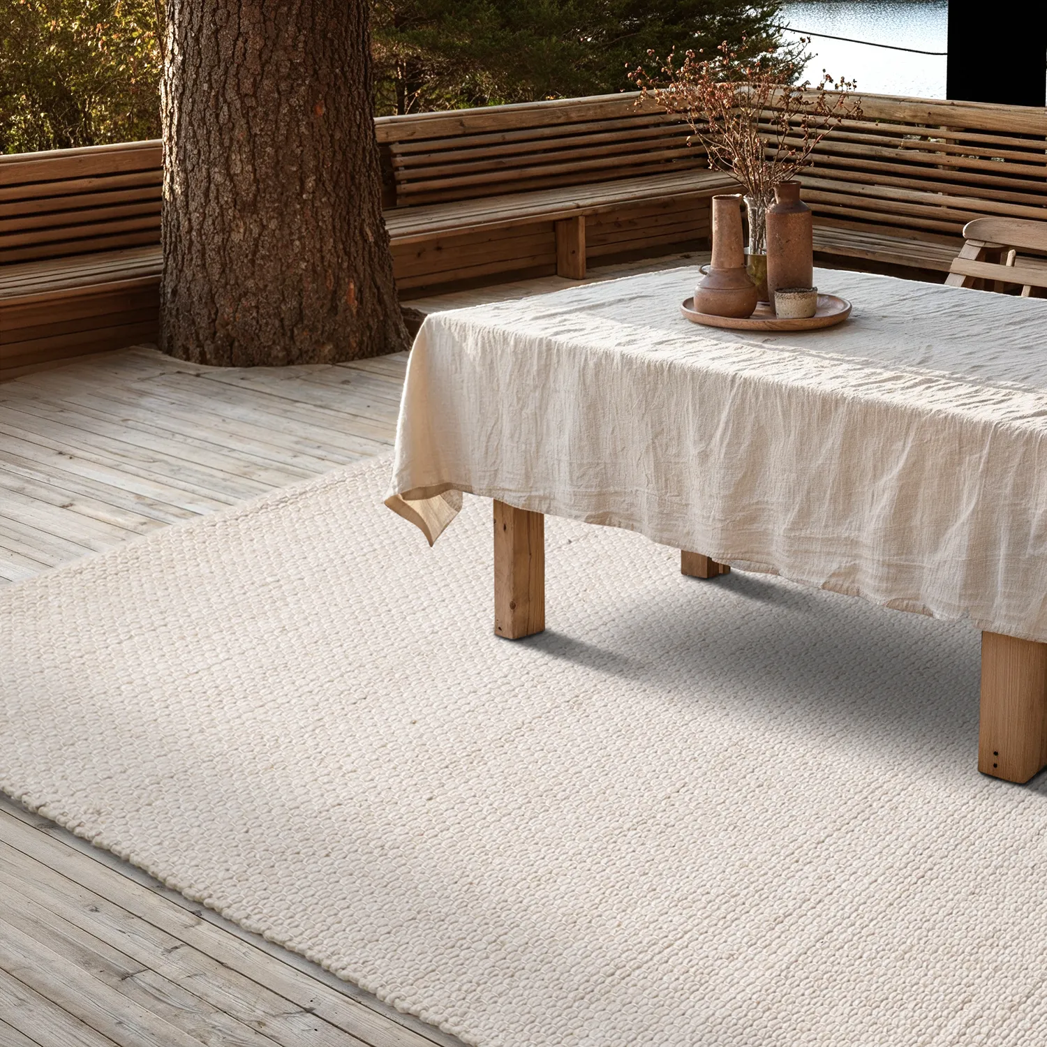 Tapis Intérieurs/Extérieurs - Arco Wool Look (crème)