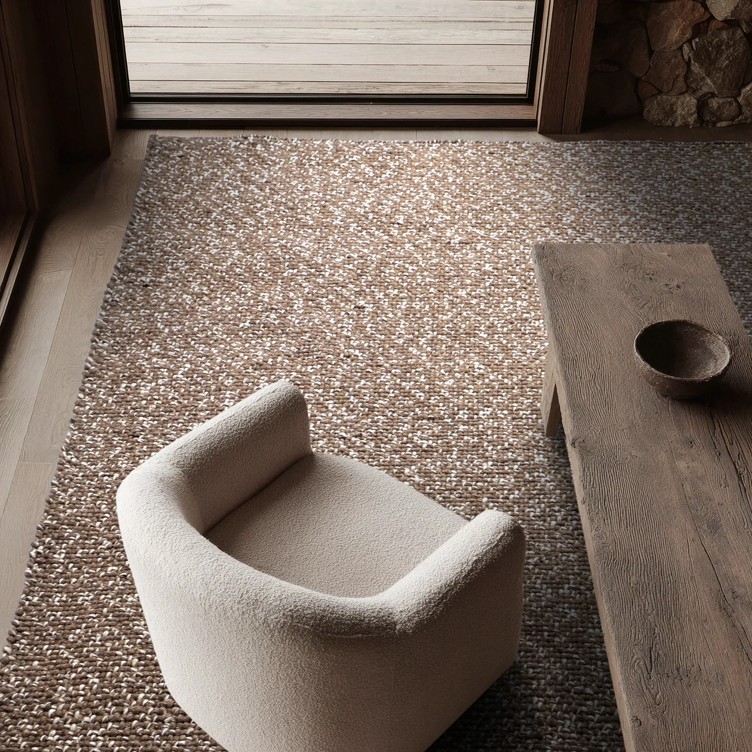 Tapis Intérieurs/Extérieurs - Orta Wool Look (marron)