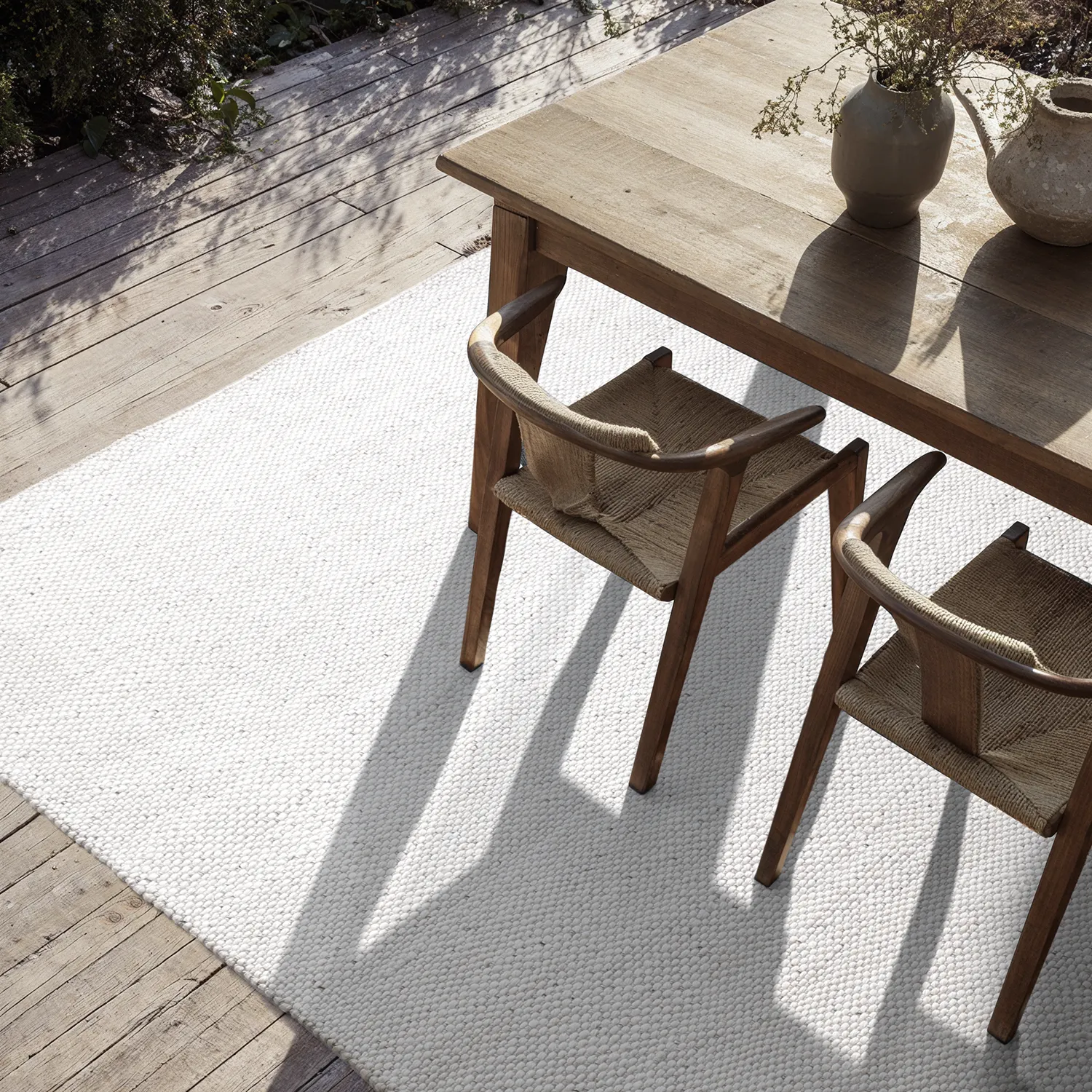 Tapis Intérieurs/Extérieurs - Orta Wool Look (gris clair)