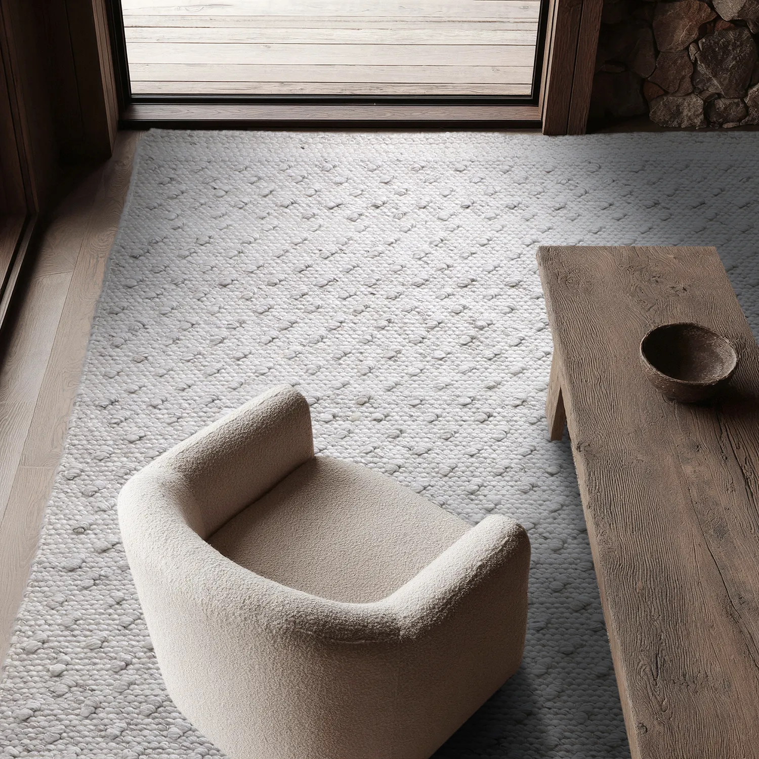 Tapis Intérieurs/Extérieurs - Todi Wool Look (gris/beige)