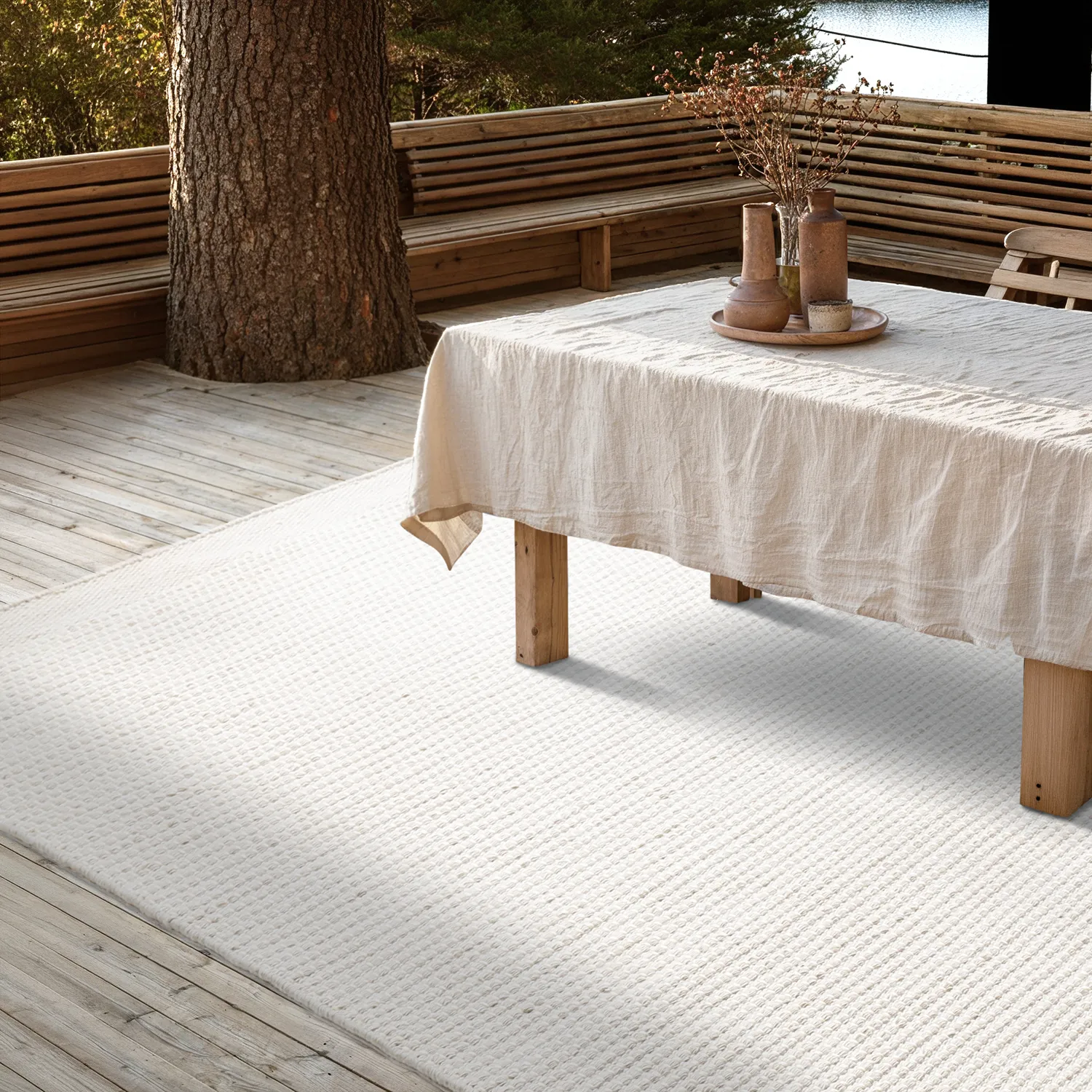 Tapis Intérieurs/Extérieurs - Coastal Wool Look (crème)