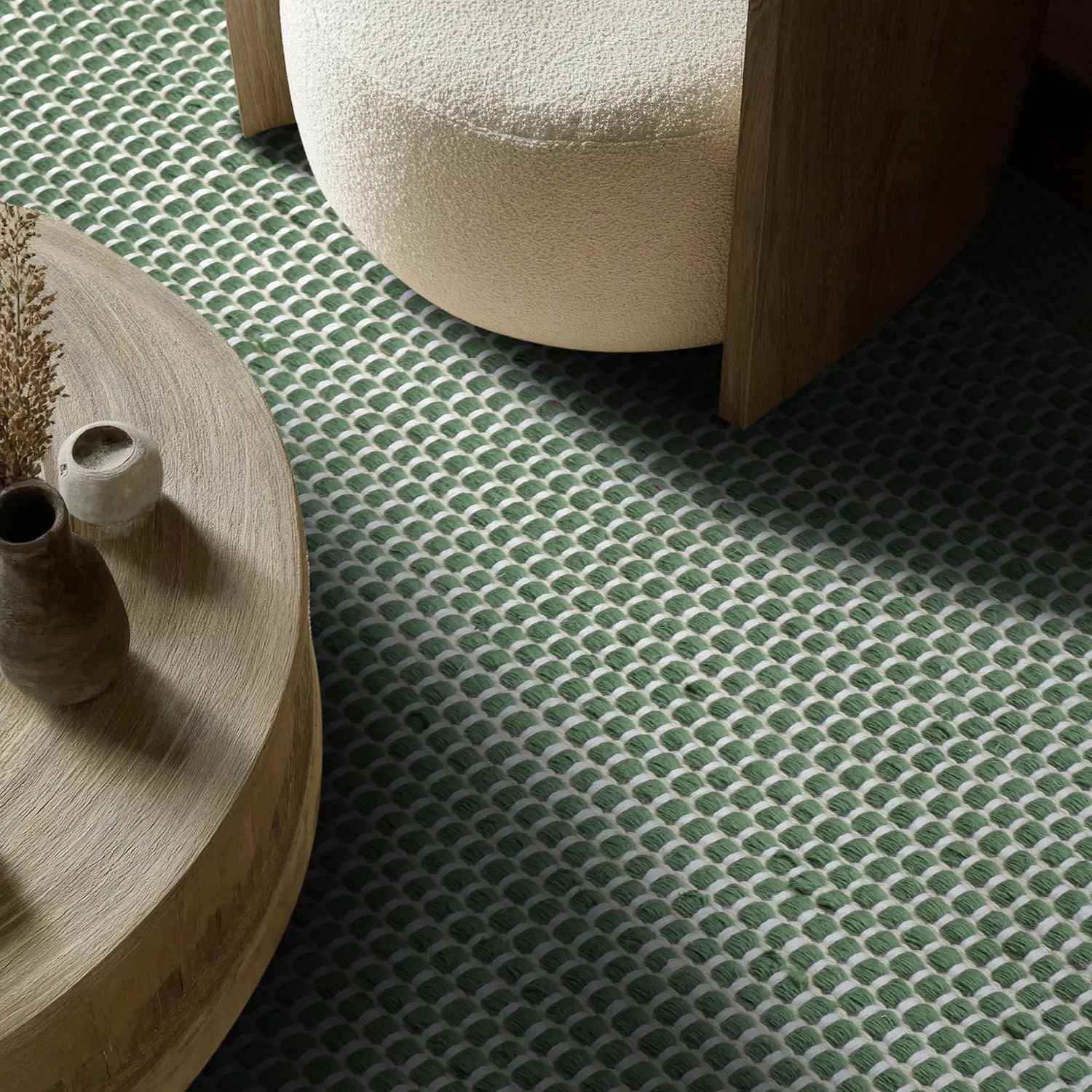 Tapis Intérieurs/Extérieurs - Coastal Wool Look (vert/blanc)
