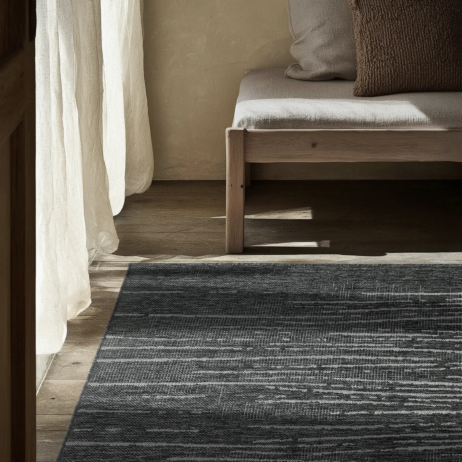 Tapis Intérieurs/Extérieurs - Ragusa (noir/crème)