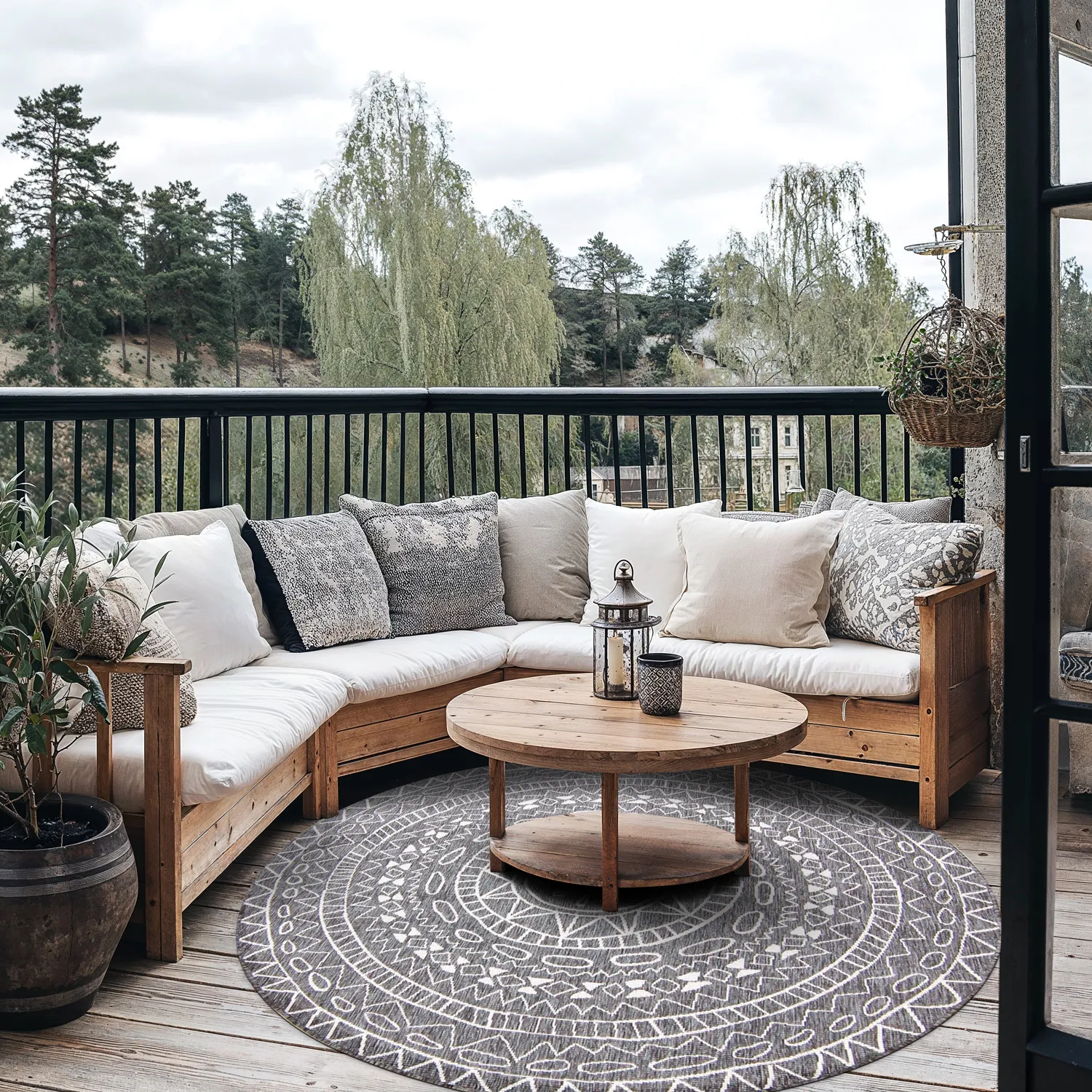 Tapis rond - Brussels Diamond (gris)
