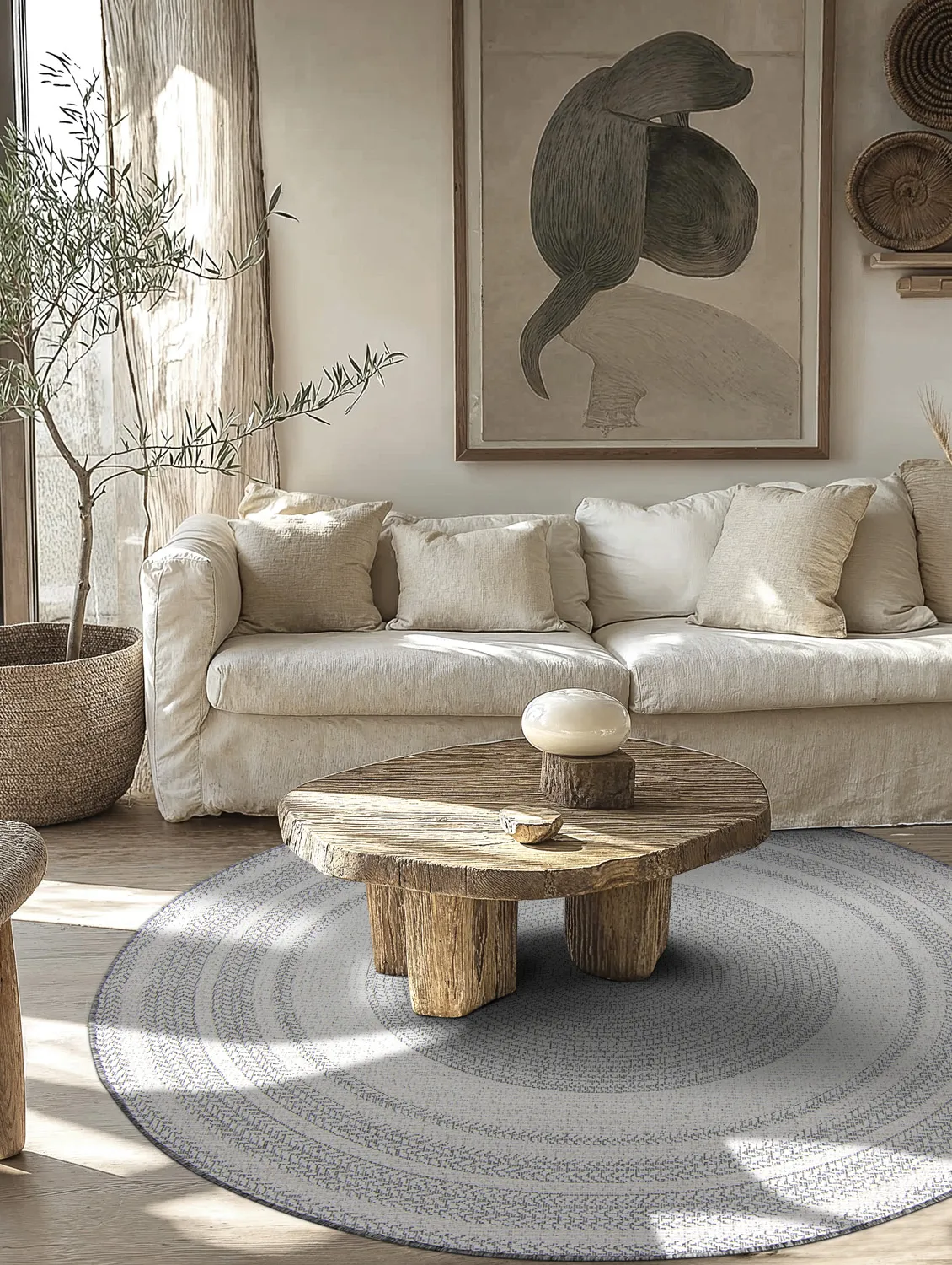 Tapis rond - Indoor/Outdoor Angus (gris)