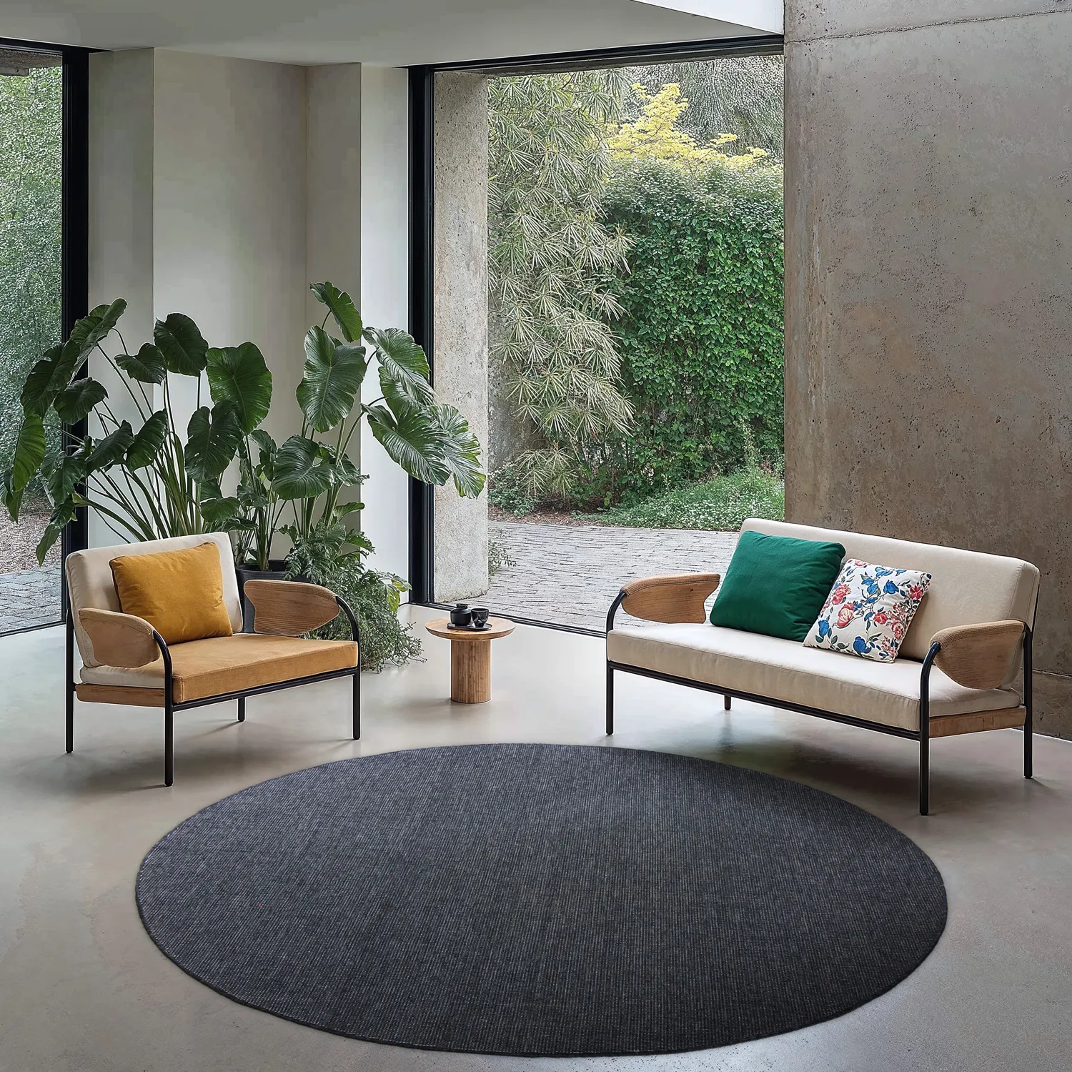 Tapis rond - Monsanto (anthracite)