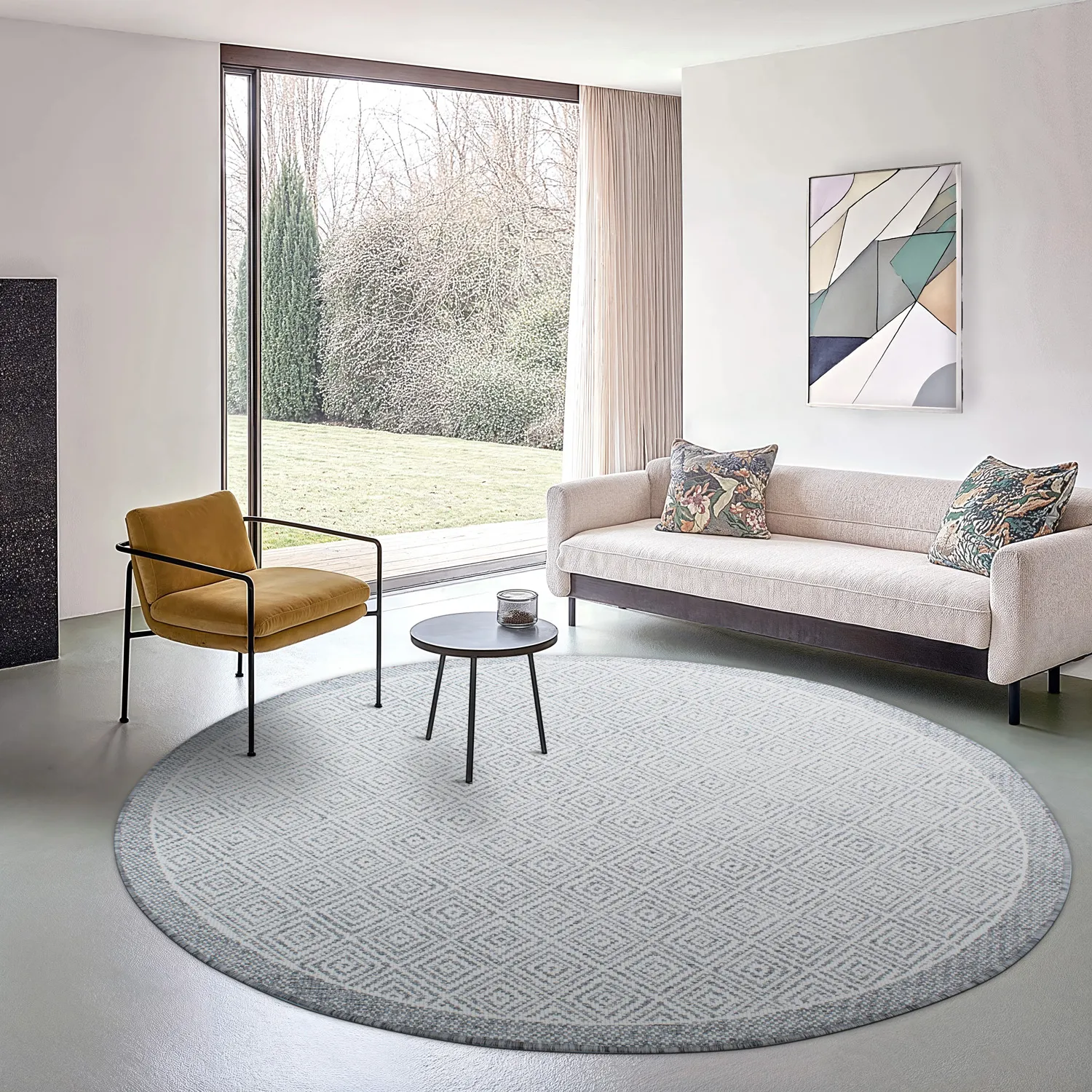 Tapis rond - Monsaraz (gris)