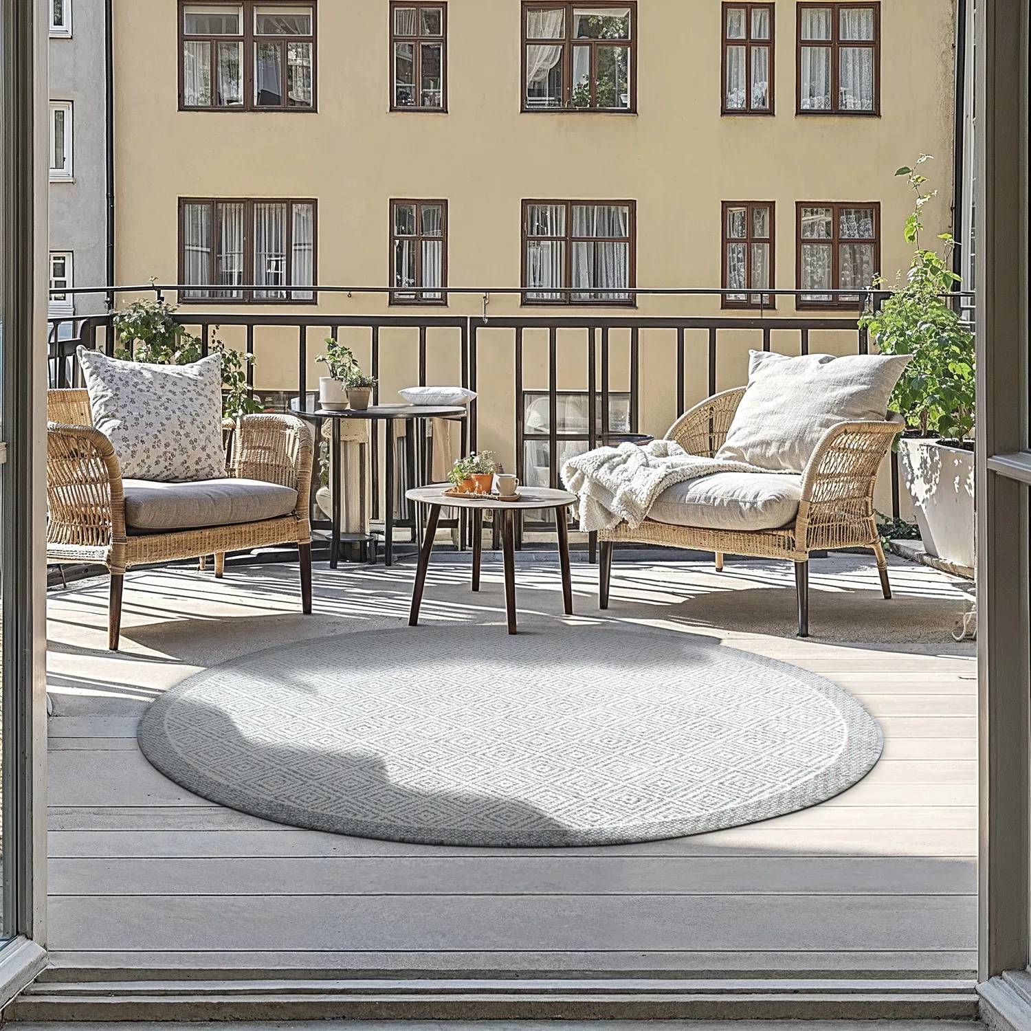Tapis rond - Monsaraz (gris)