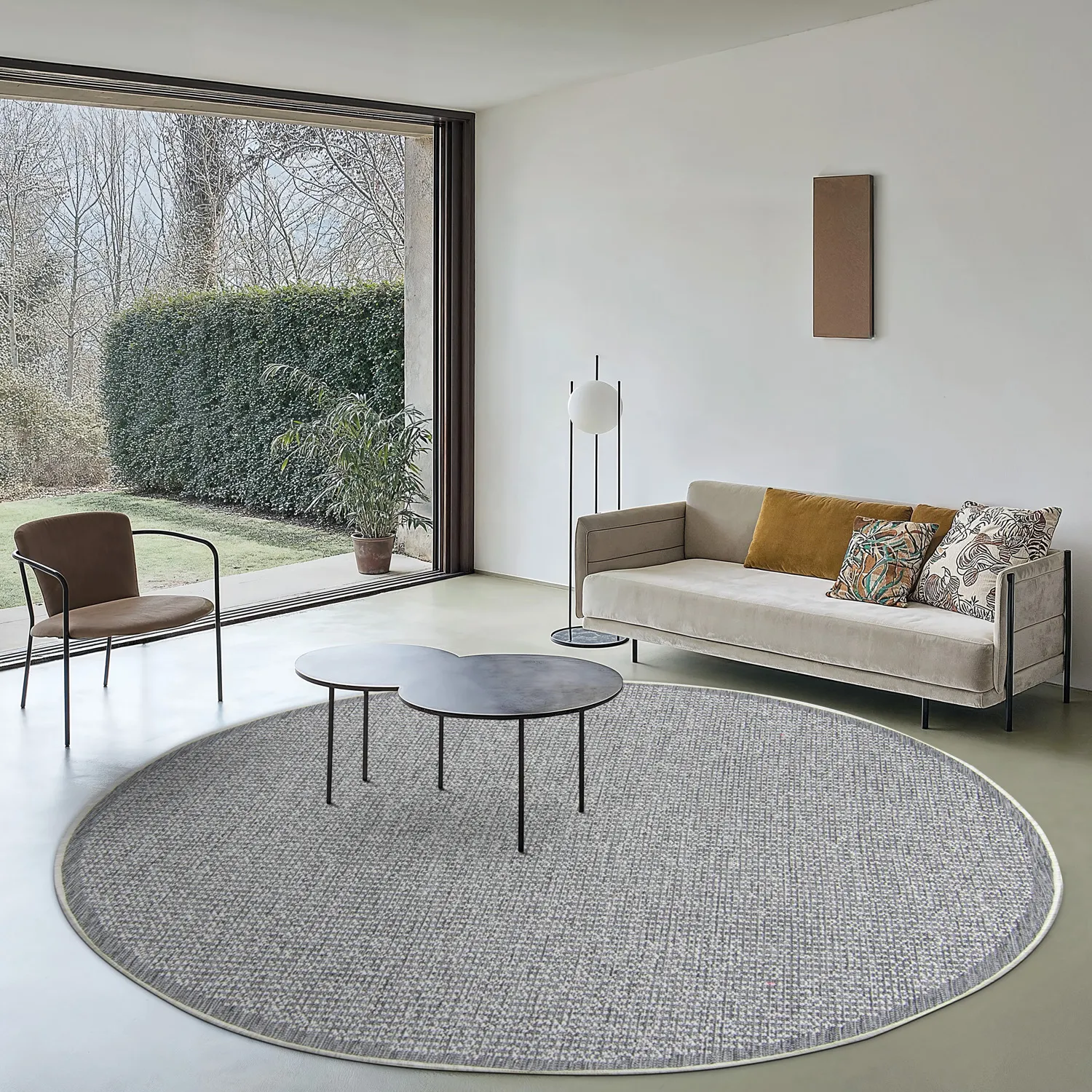 Tapis rond - Tromsø (argent)