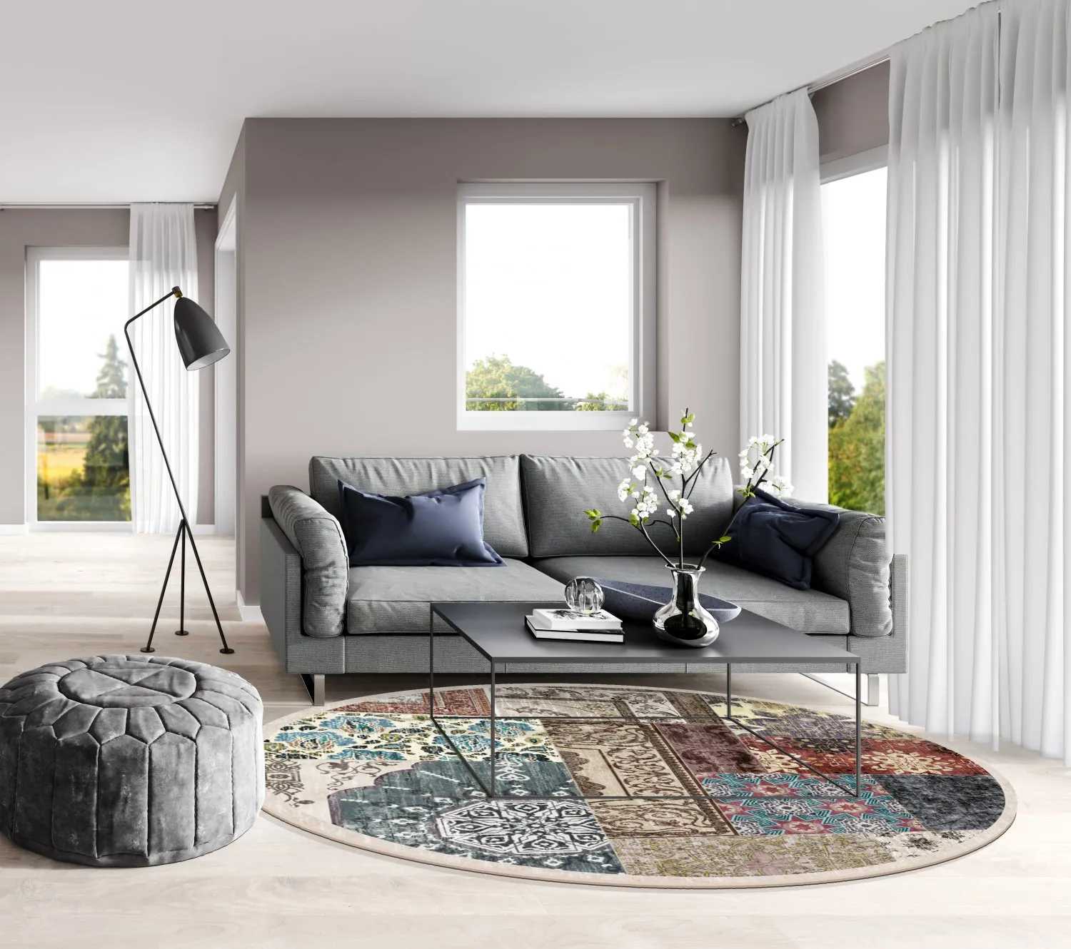Tapis rond - Linosa (multicolore)