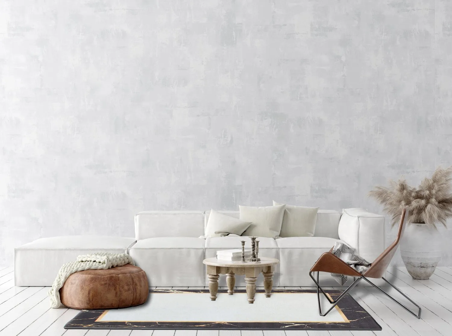 Tapis Wilton - Cerasia (noir/blanc/doré)