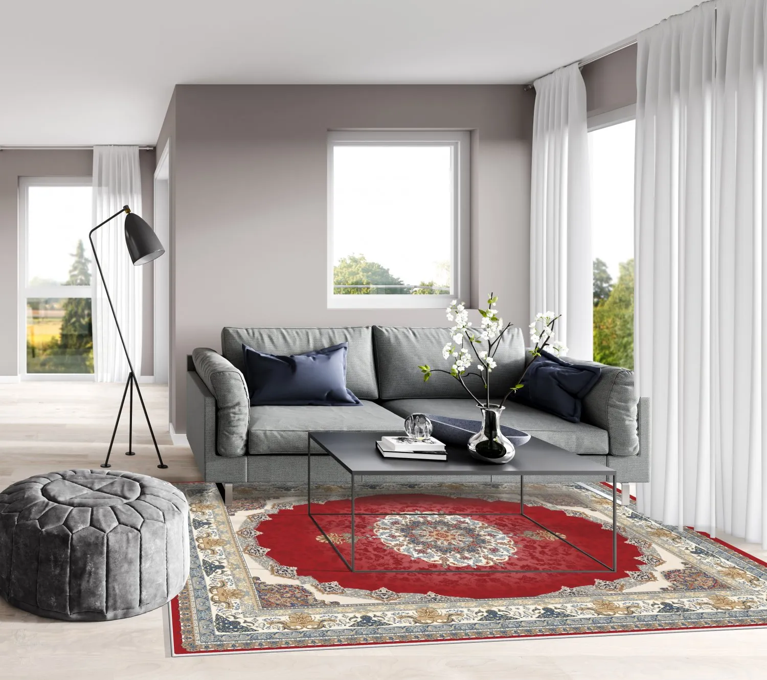 Tapis Wilton - Lukla (rouge)