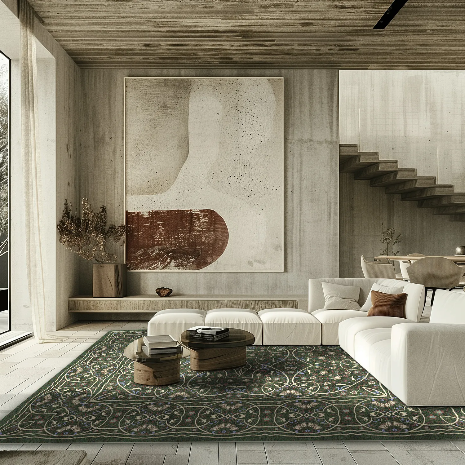 Tapis Wilton - Dara (vert)