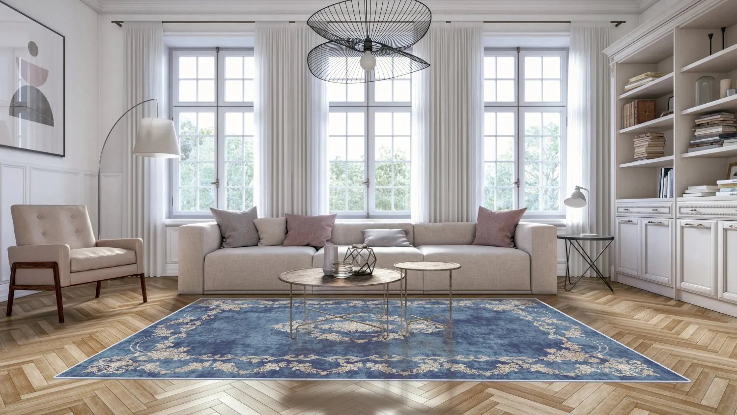 Tapis Wilton - Taknis (bleu)
