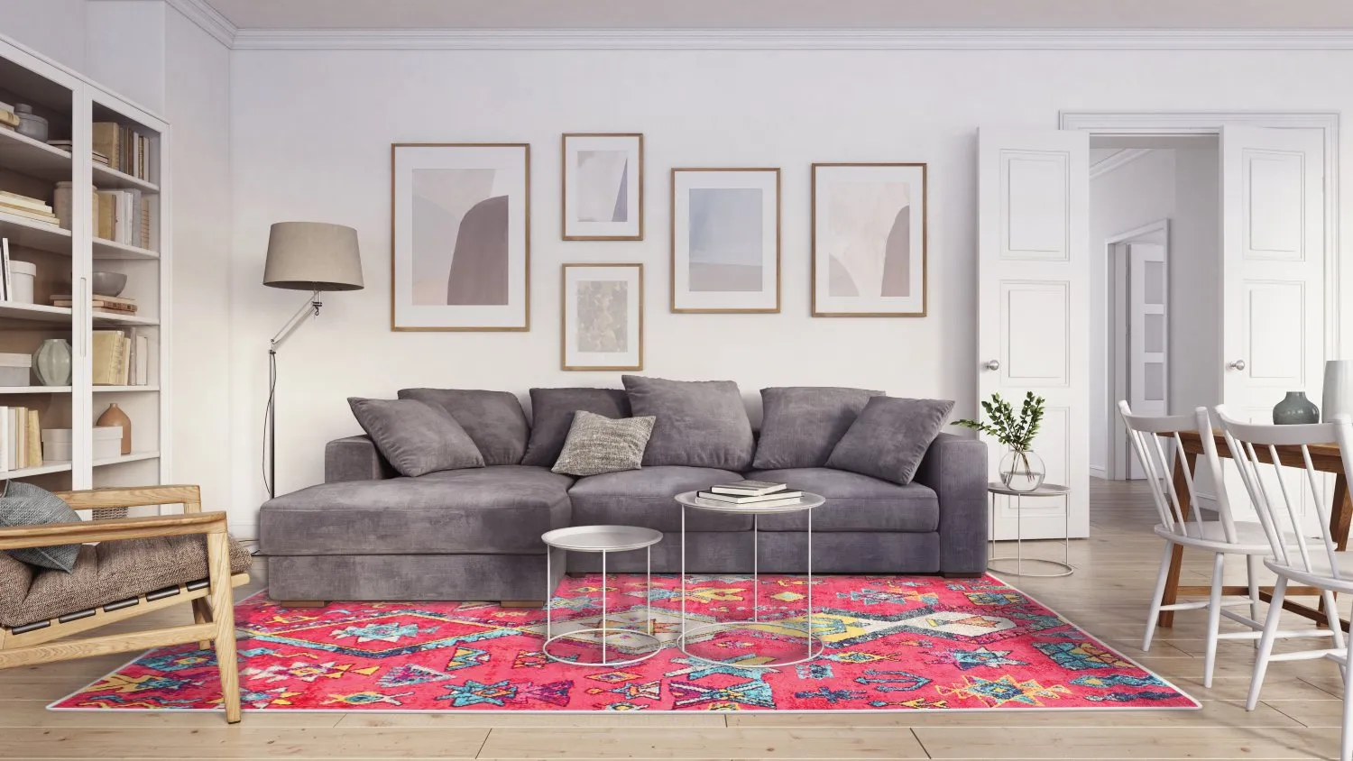 Tapis Wilton - Misare (rose/multicolore)