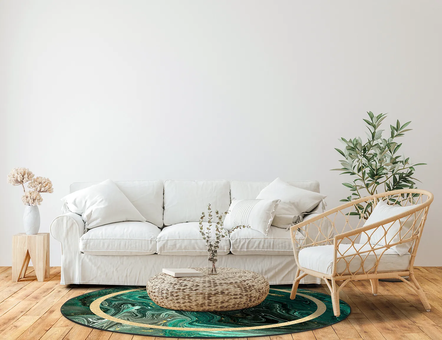 Tapis rond - Amelia (vert)